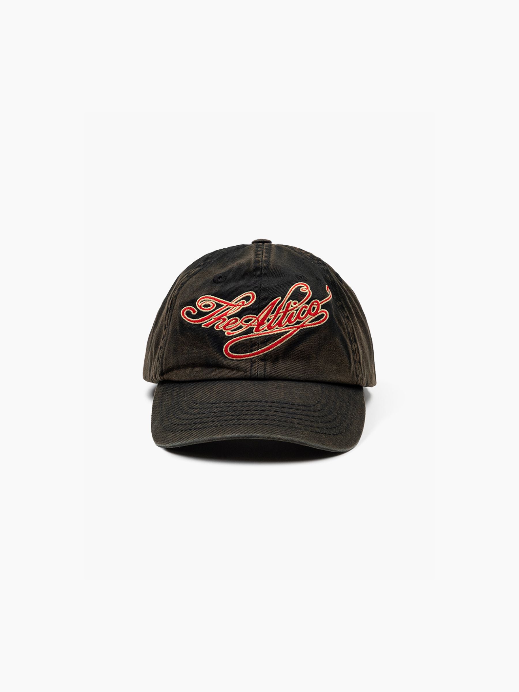 The Attico Embroidered Logo Cap Black Red