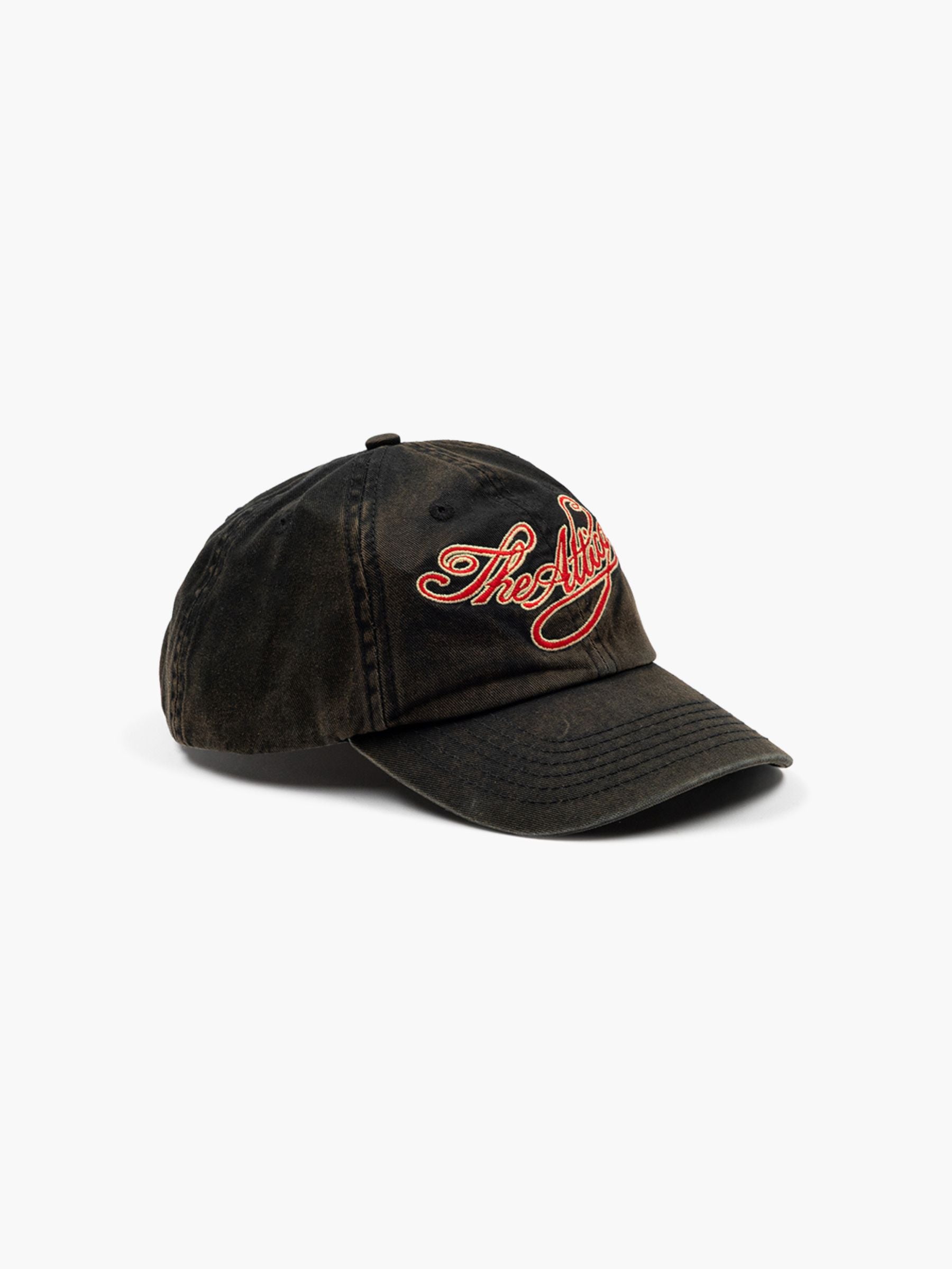 The Attico Embroidered Logo Cap Black Red