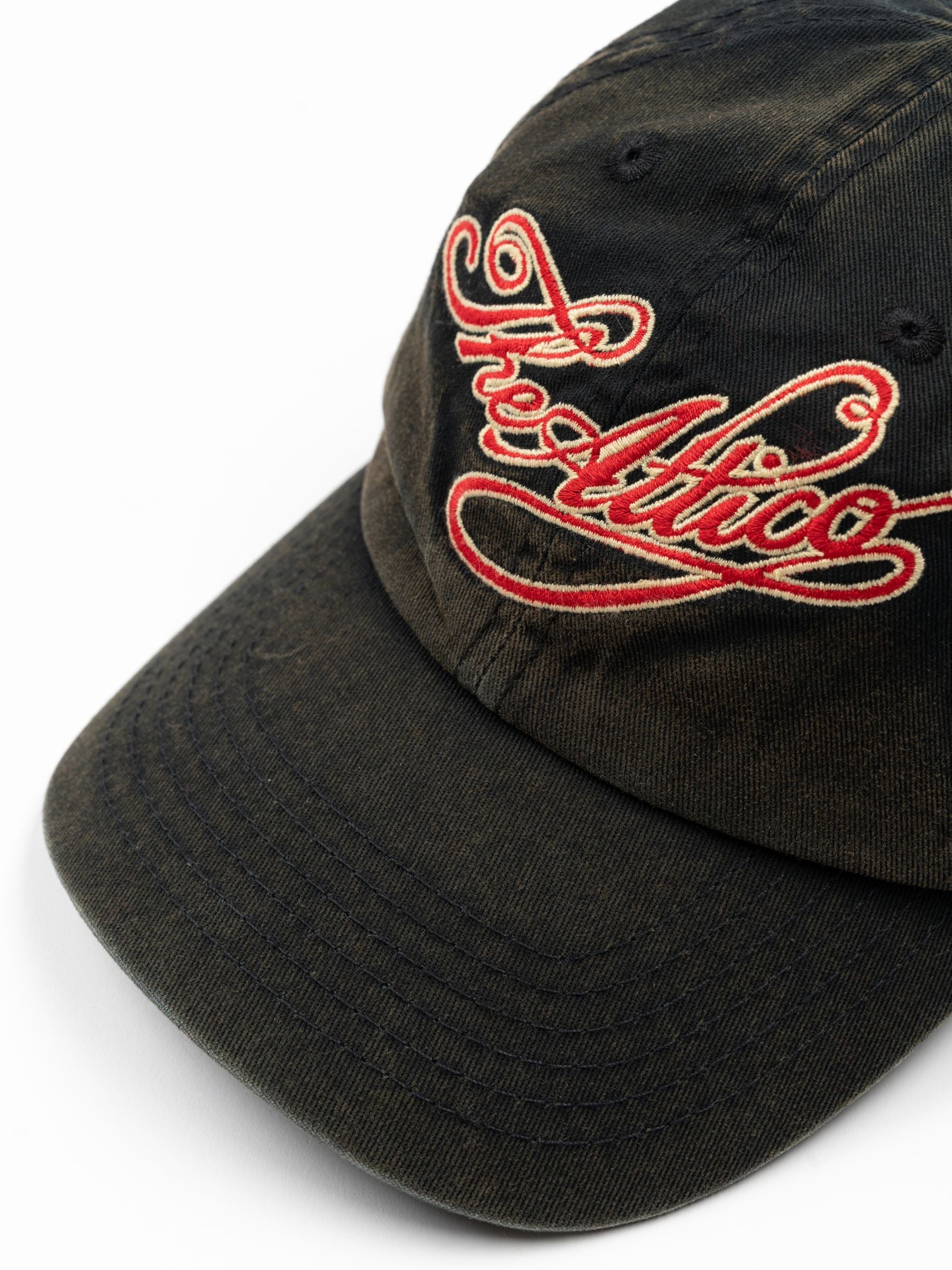 The Attico Embroidered Logo Cap Black Red