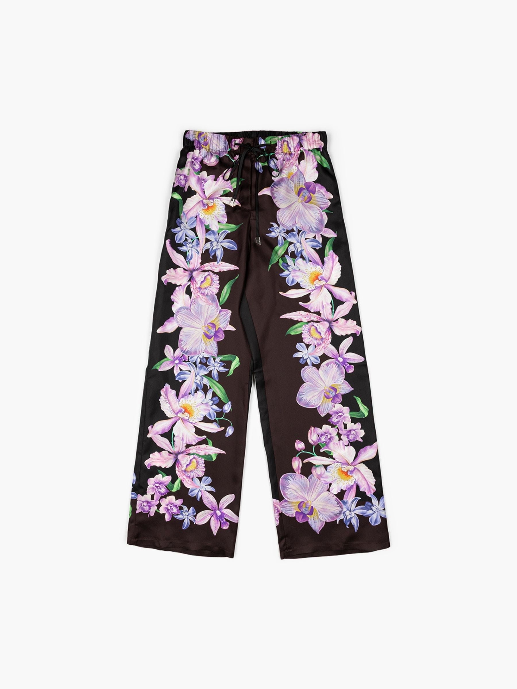 The Attico Flower printed silk twill Pants Multicolor