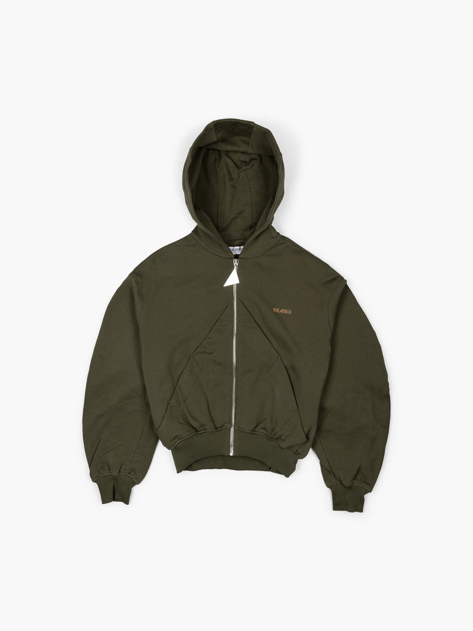 The Attico Hooded Sweatshirt Jacket Forest Green