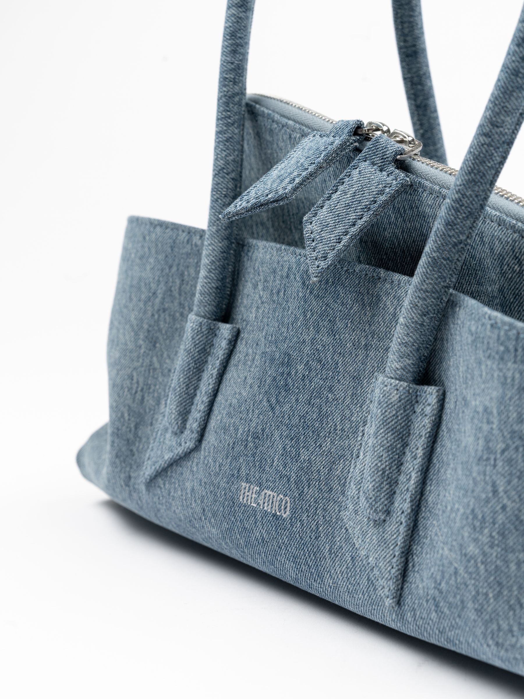 The Attico La Passeggiata Small Washed Denim Bag