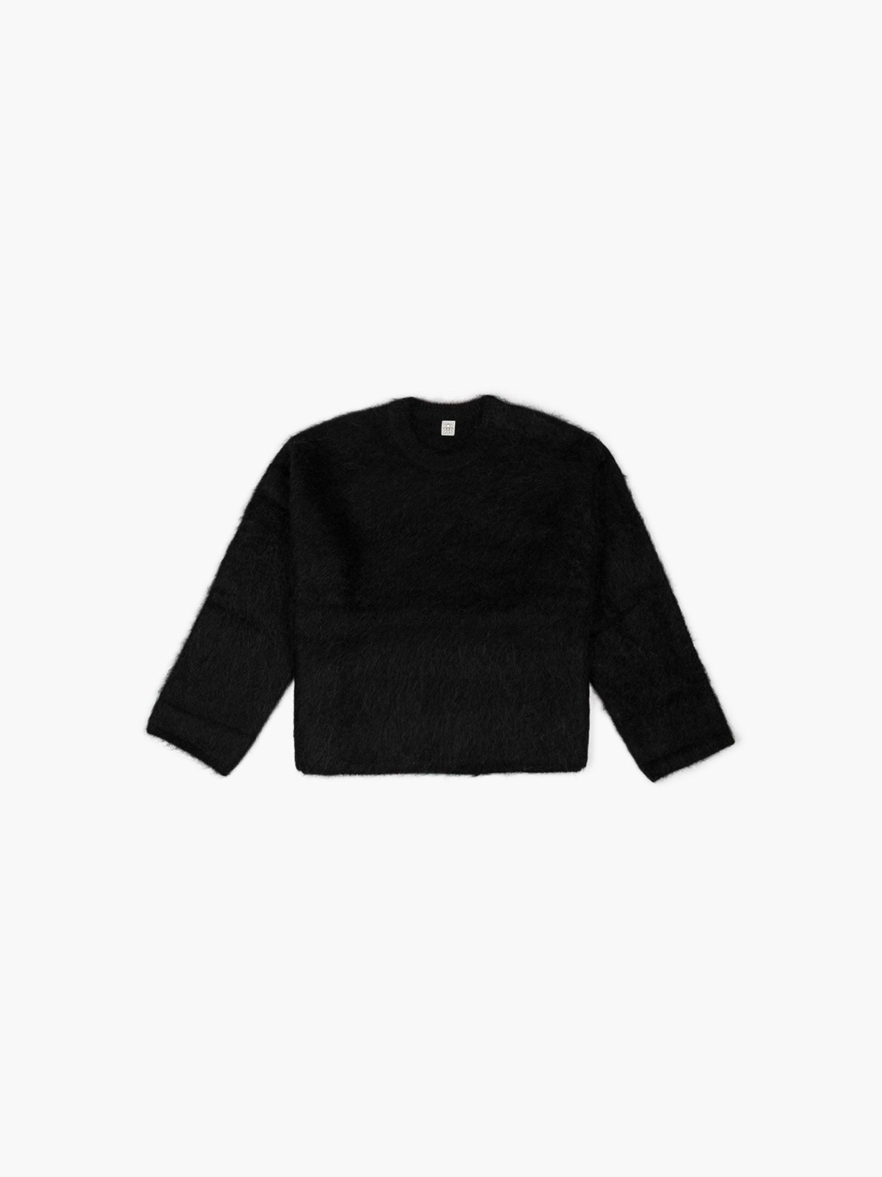 Toteme Boxy Alpaca Knit Pullover Black