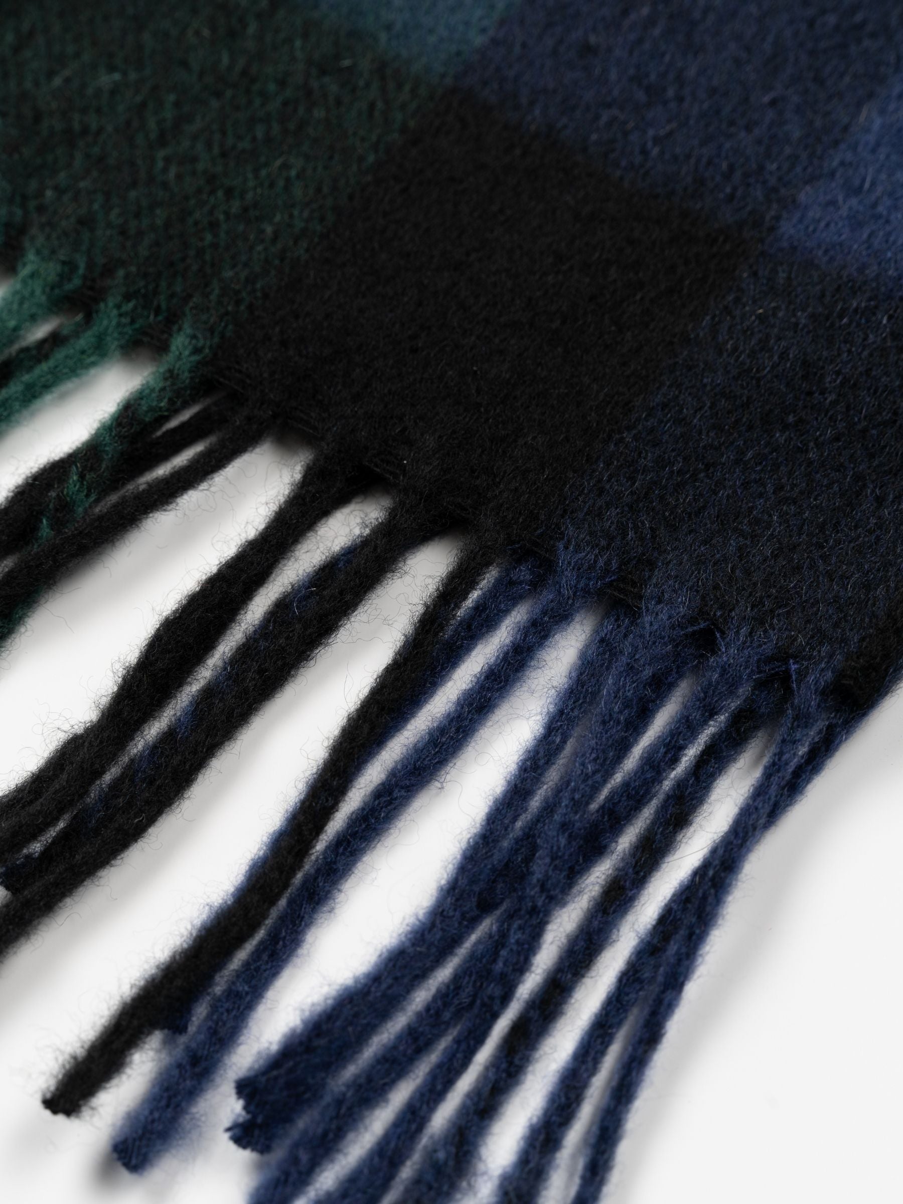 Toteme Checked Cashmere Scarf Midnight Green