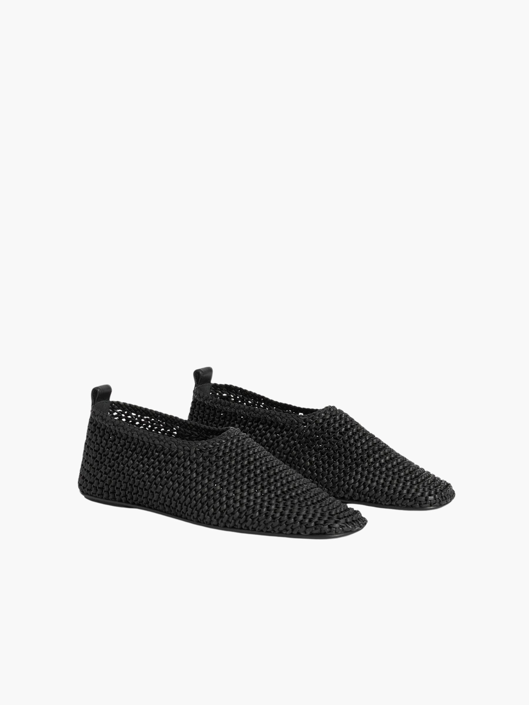Toteme  Woven Leather Ballerinas Black