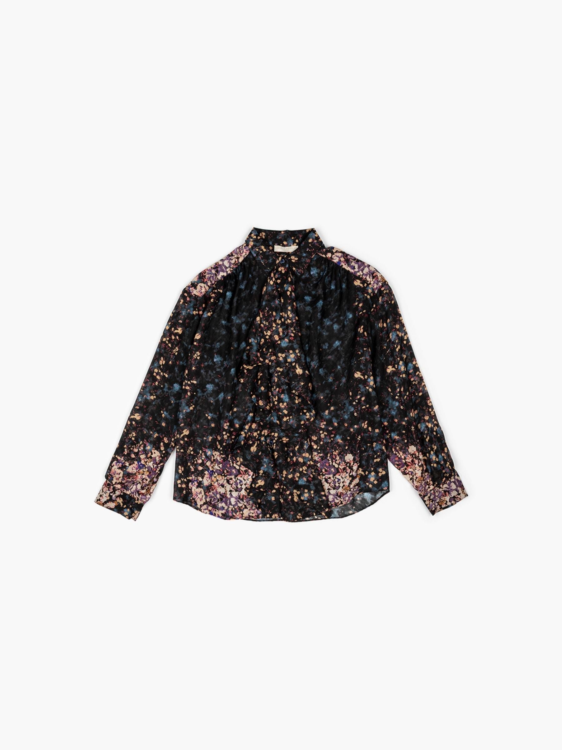 Ulla Johnson Gesture LS Silk Blouse Eclipse