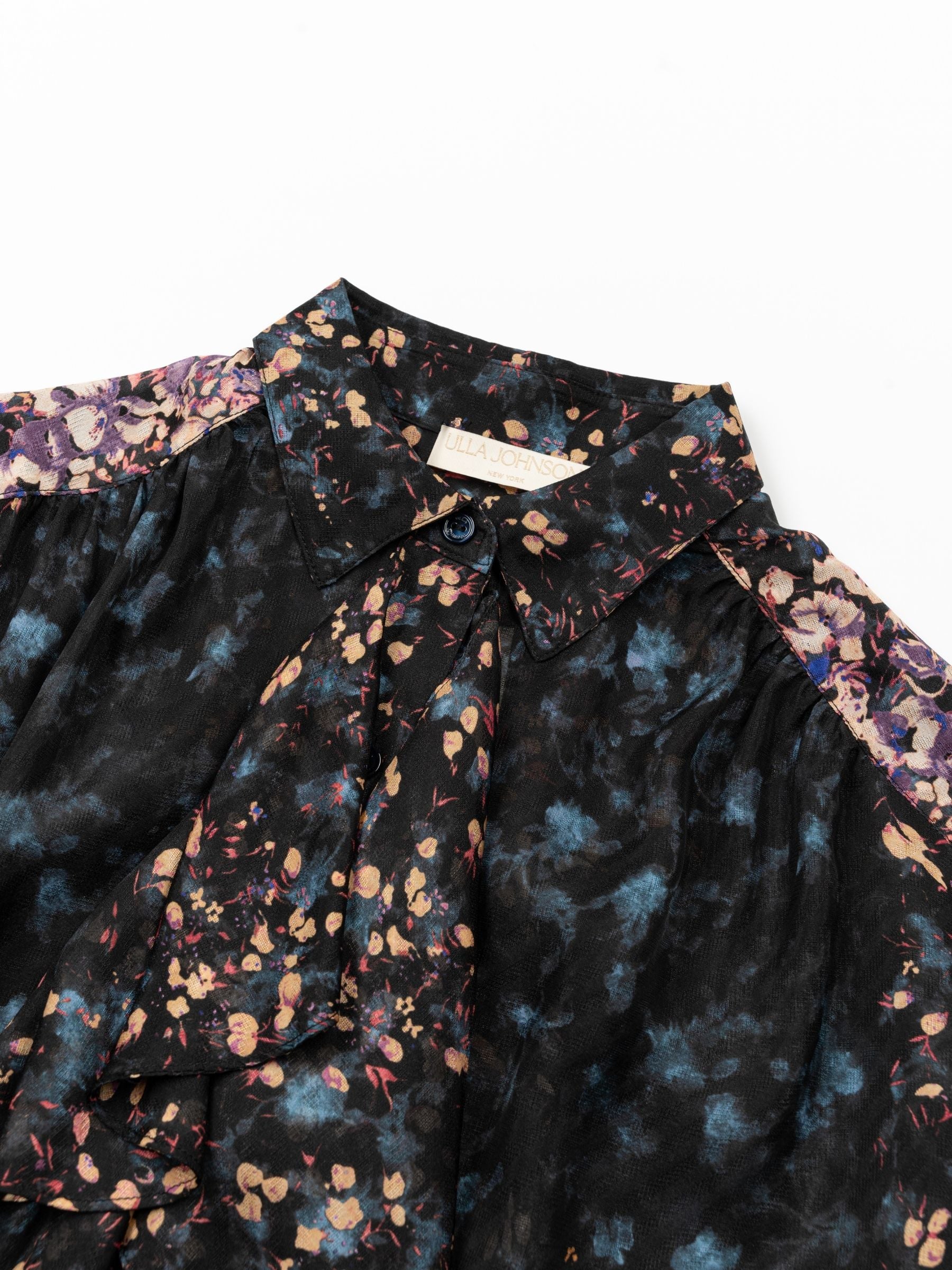 Ulla Johnson Gesture LS Silk Blouse Eclipse