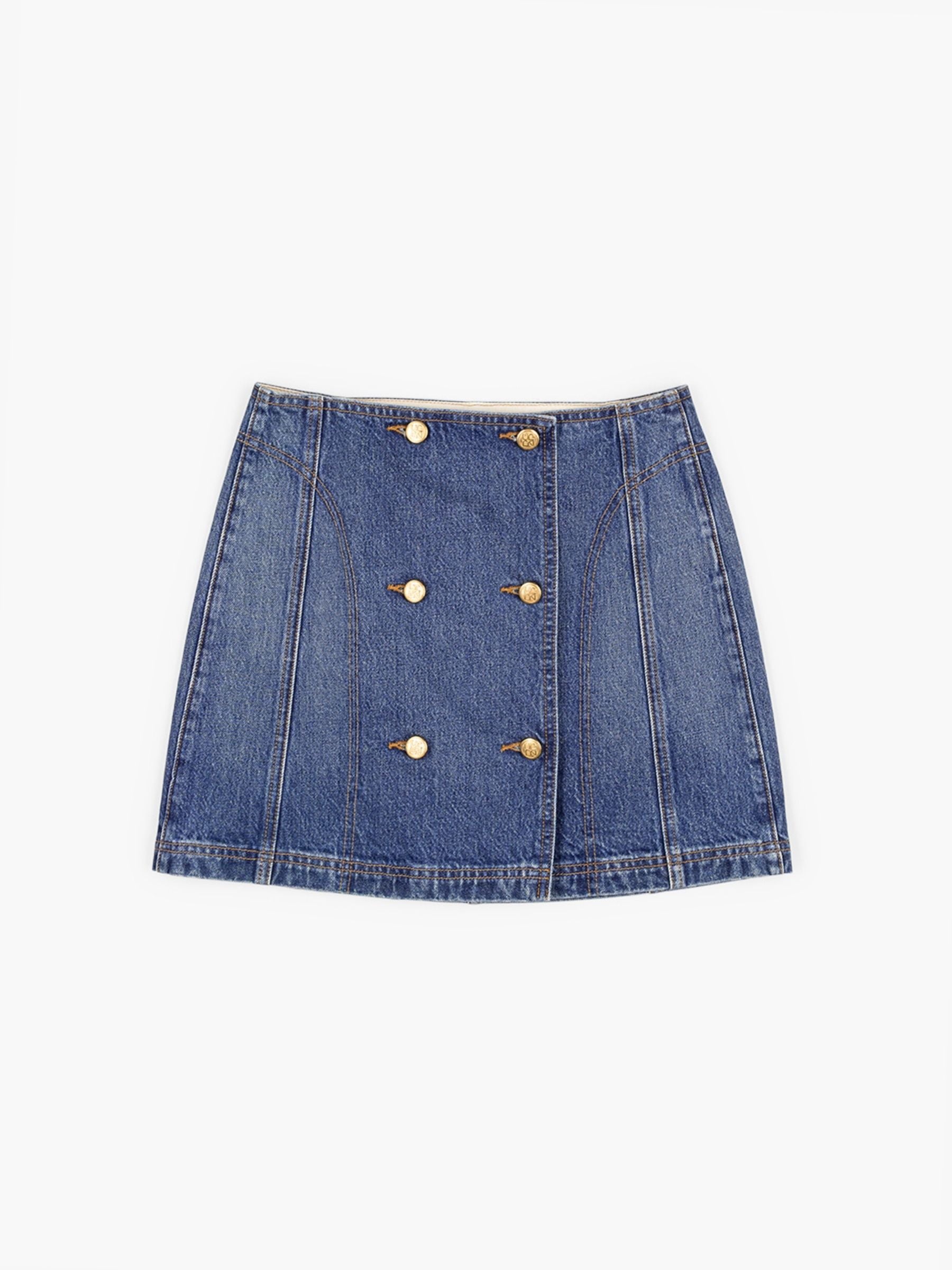 Ulla Johnson The Clara Mini Denim Skirt Danube