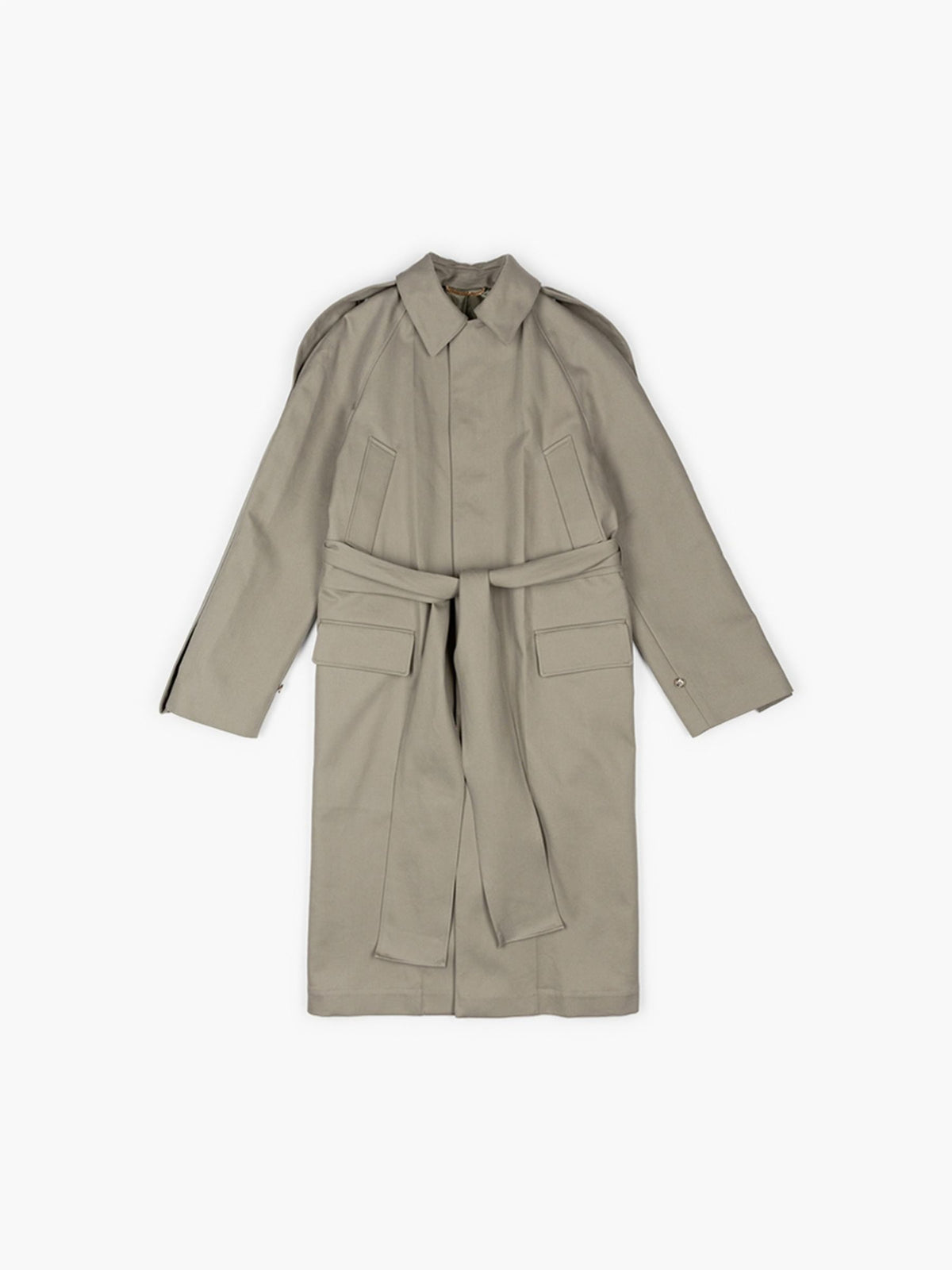 Victoria Beckham Car Coat Spruce Green Linen
