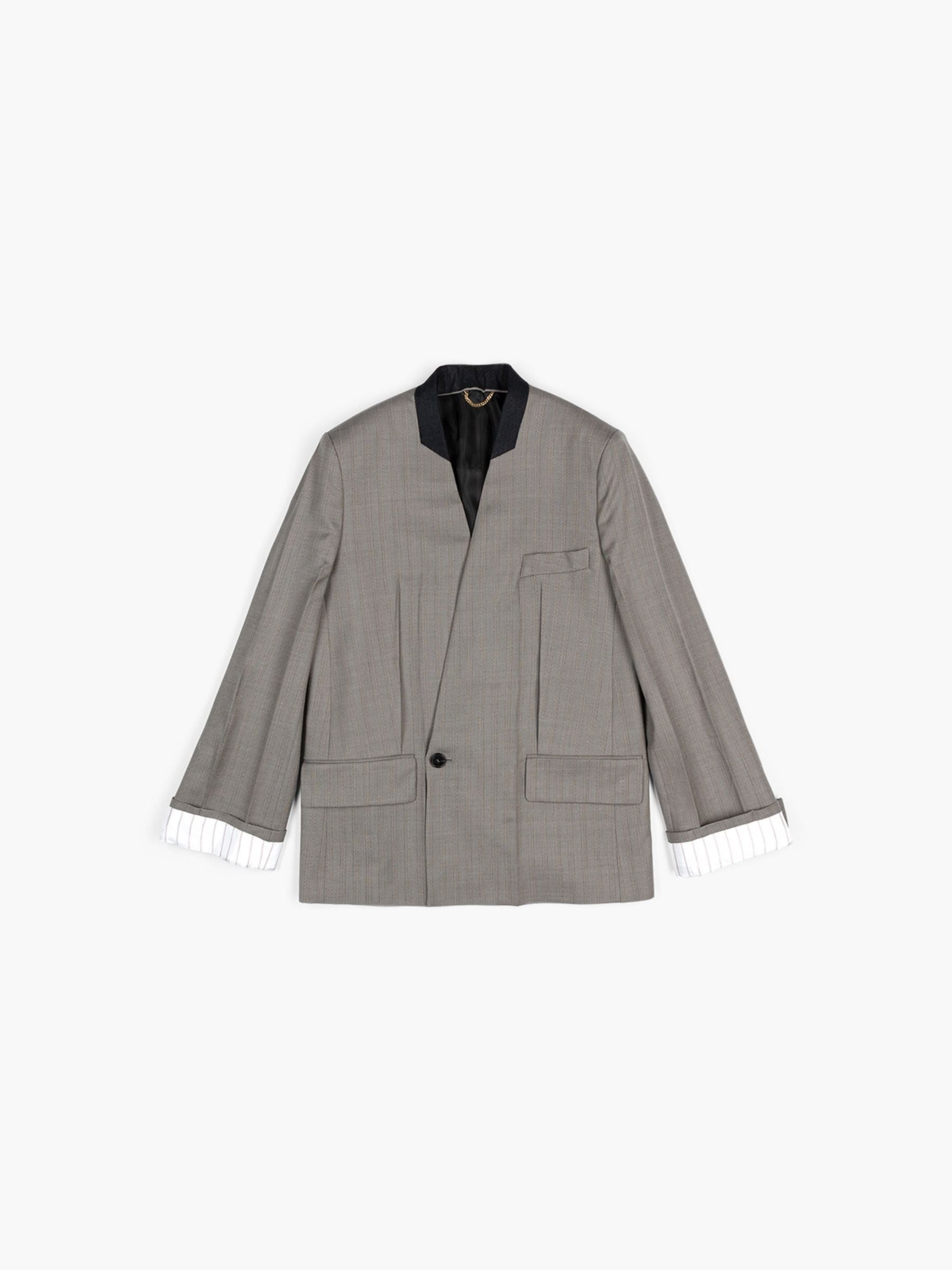 Victoria Beckham Collarless Jacket Nickel