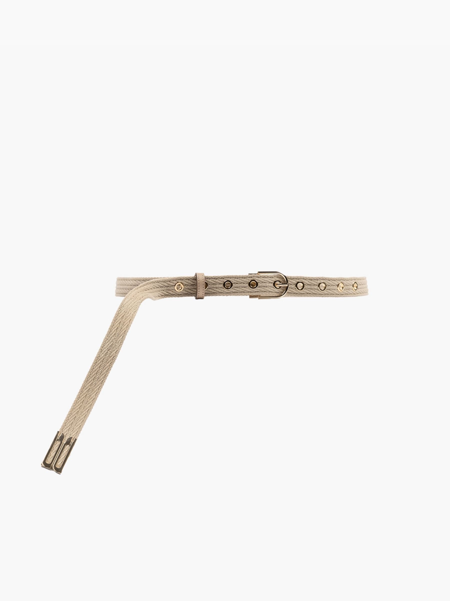 Victoria Beckham Earring Buckle Belt Gold Sand