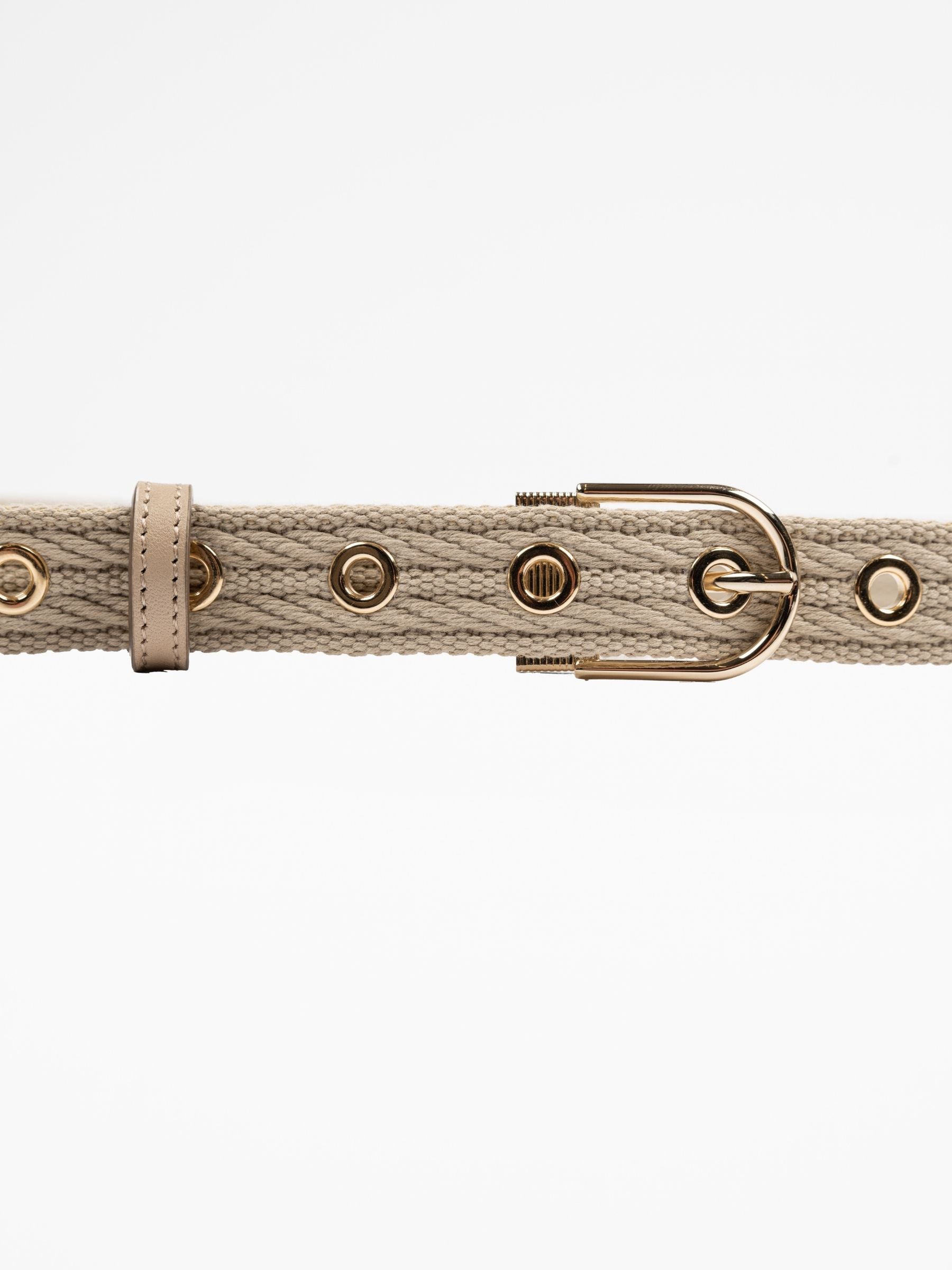 Victoria Beckham Earring Buckle Belt Gold Sand