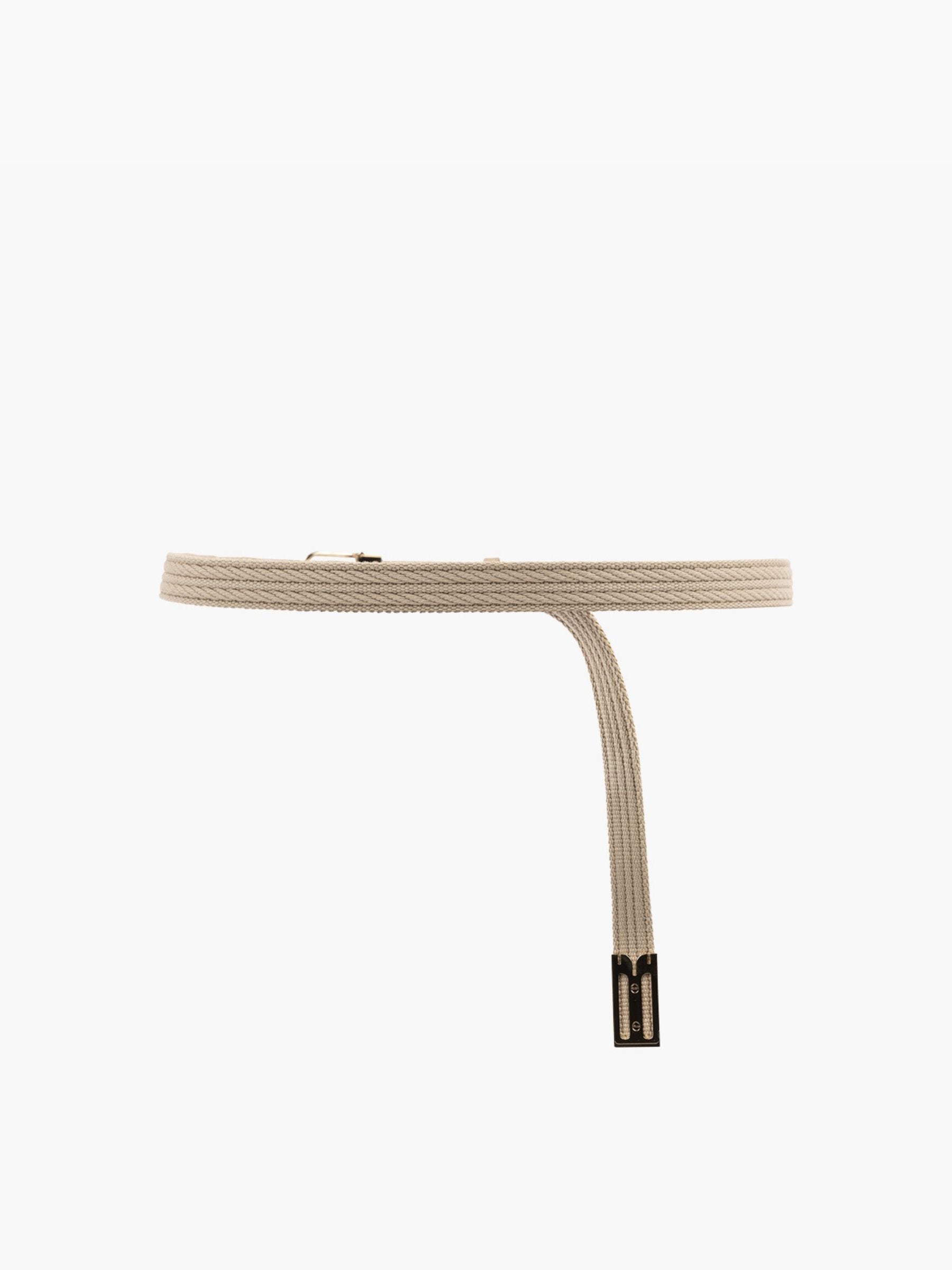Victoria Beckham Earring Buckle Belt Gold Sand