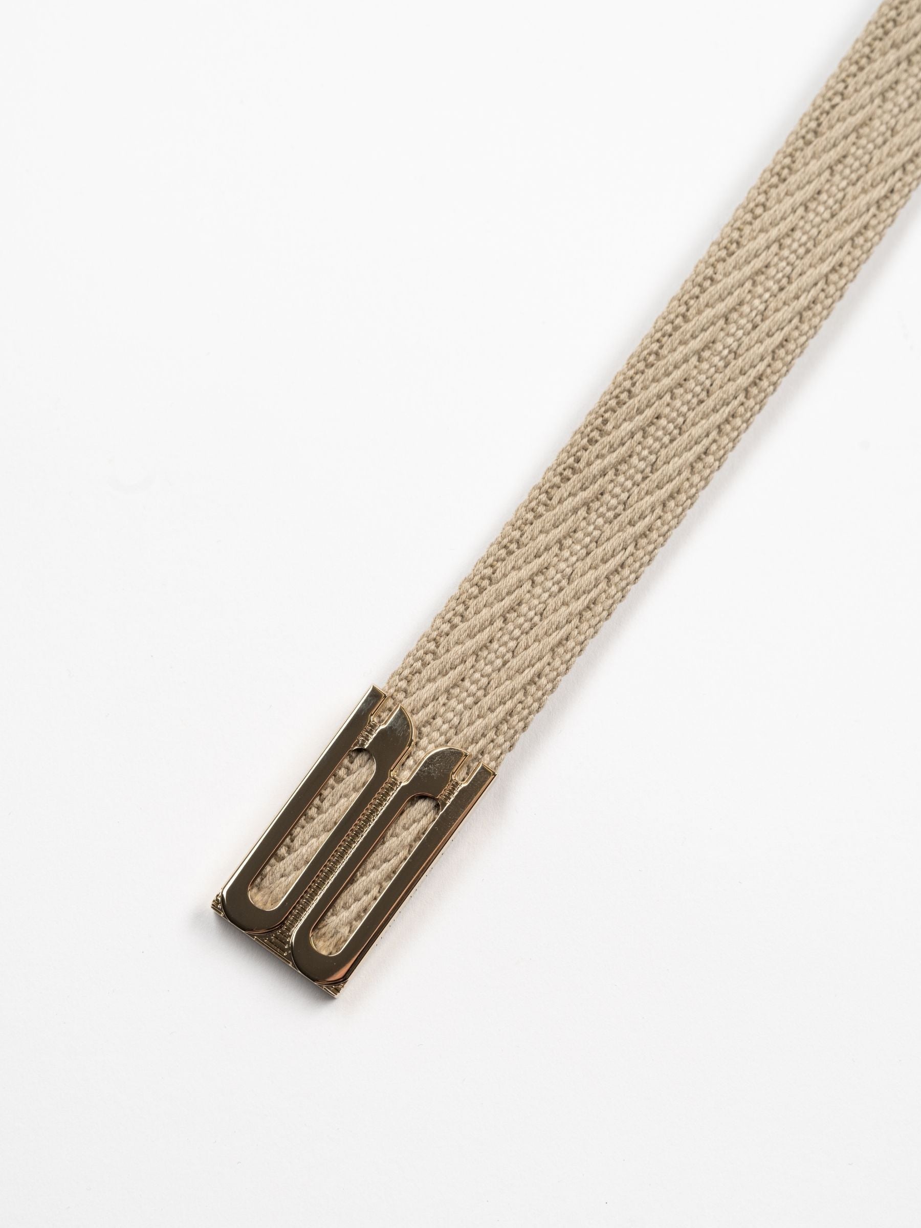 Victoria Beckham Earring Buckle Belt Gold Sand