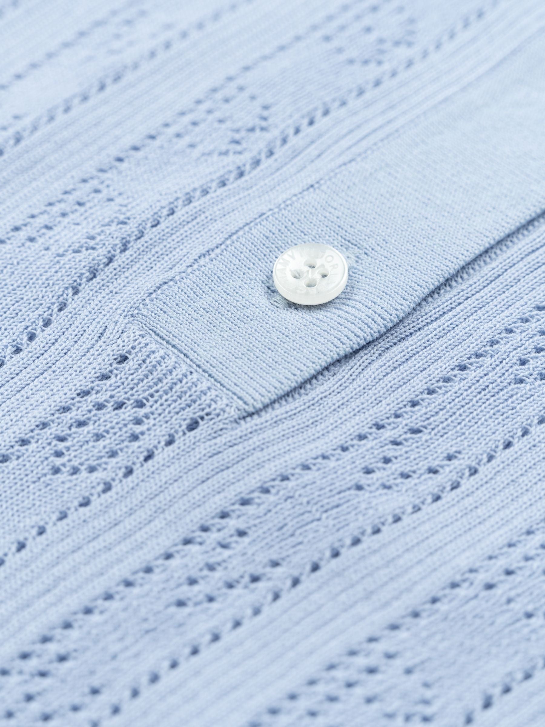 Victoria Beckham Frill Detail Polo Top Cloud Blue