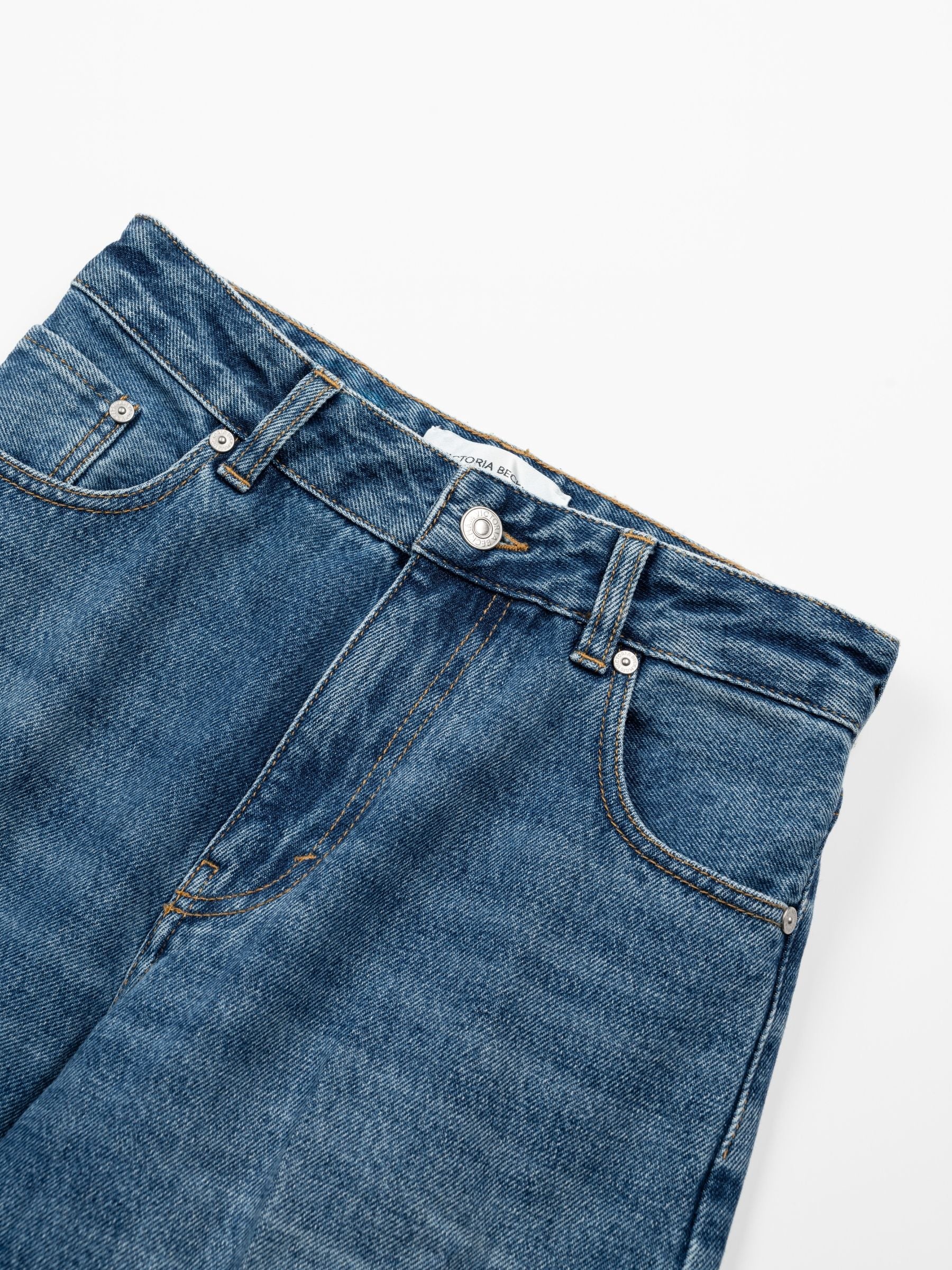 Victoria Beckham High Waist Jean Mid Blue Wash