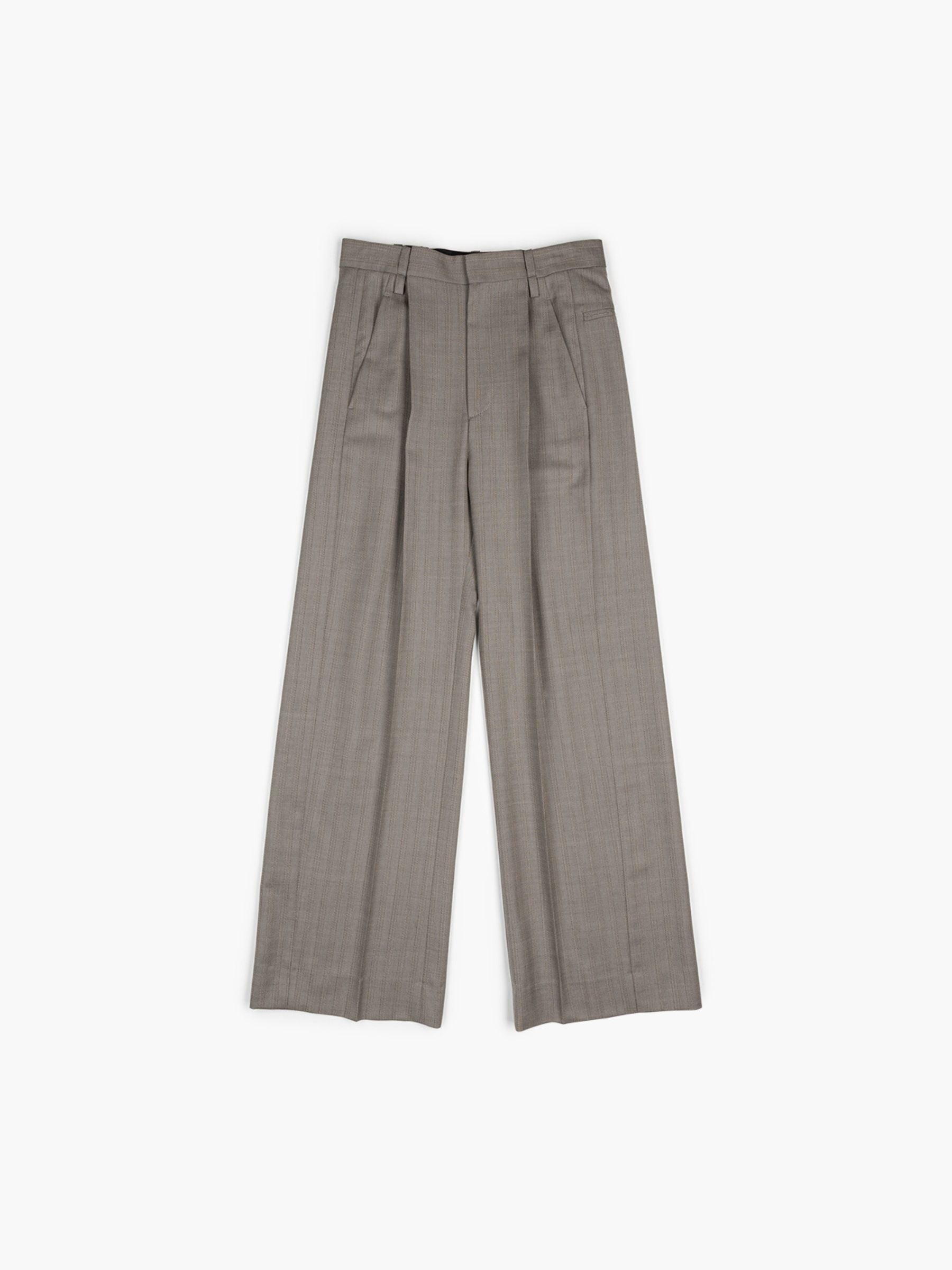 Victoria Beckham Pleated Trousers Nickel