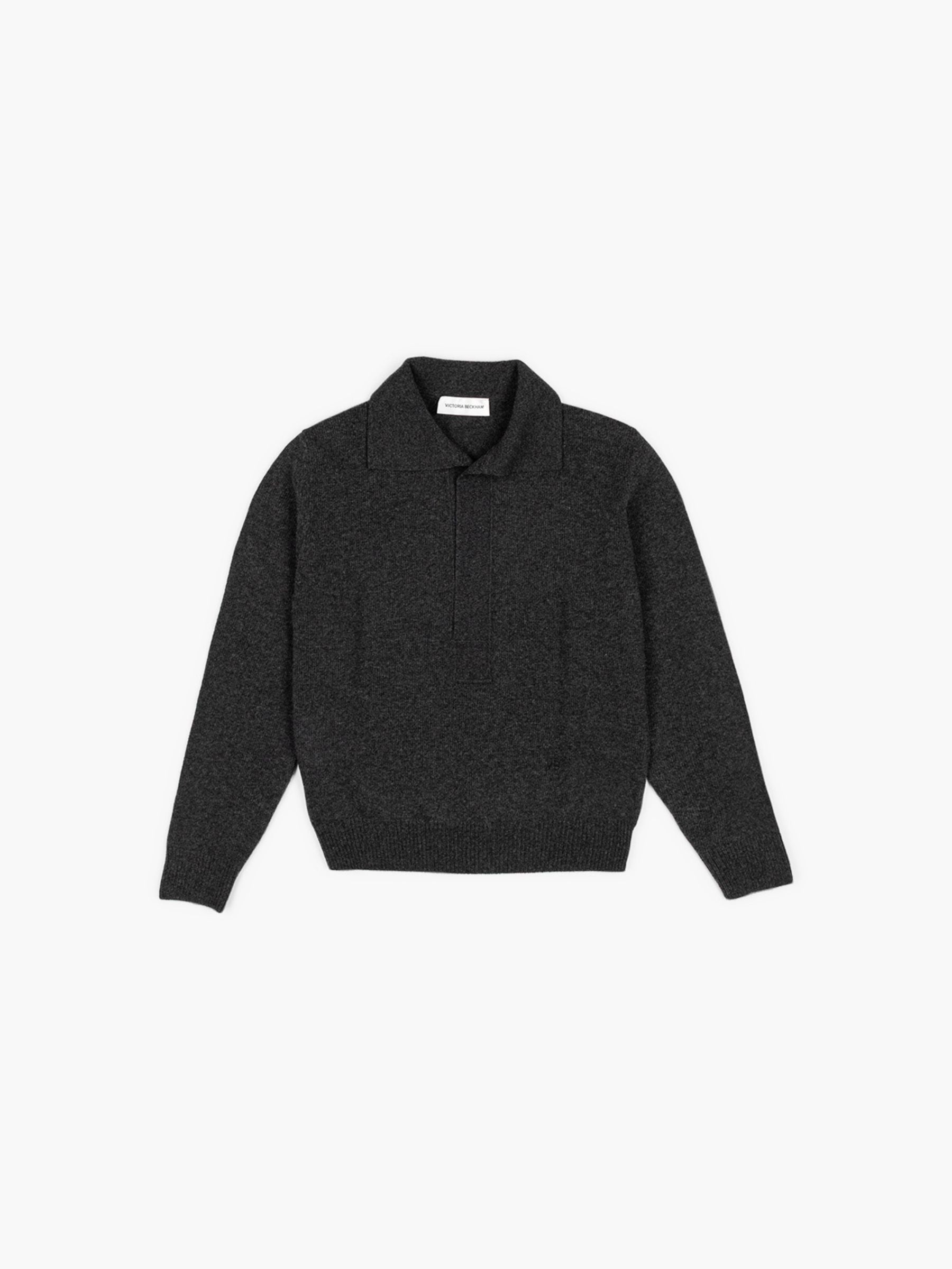 Victoria Beckham Polo Collar Jumper Ocean Ore Melange