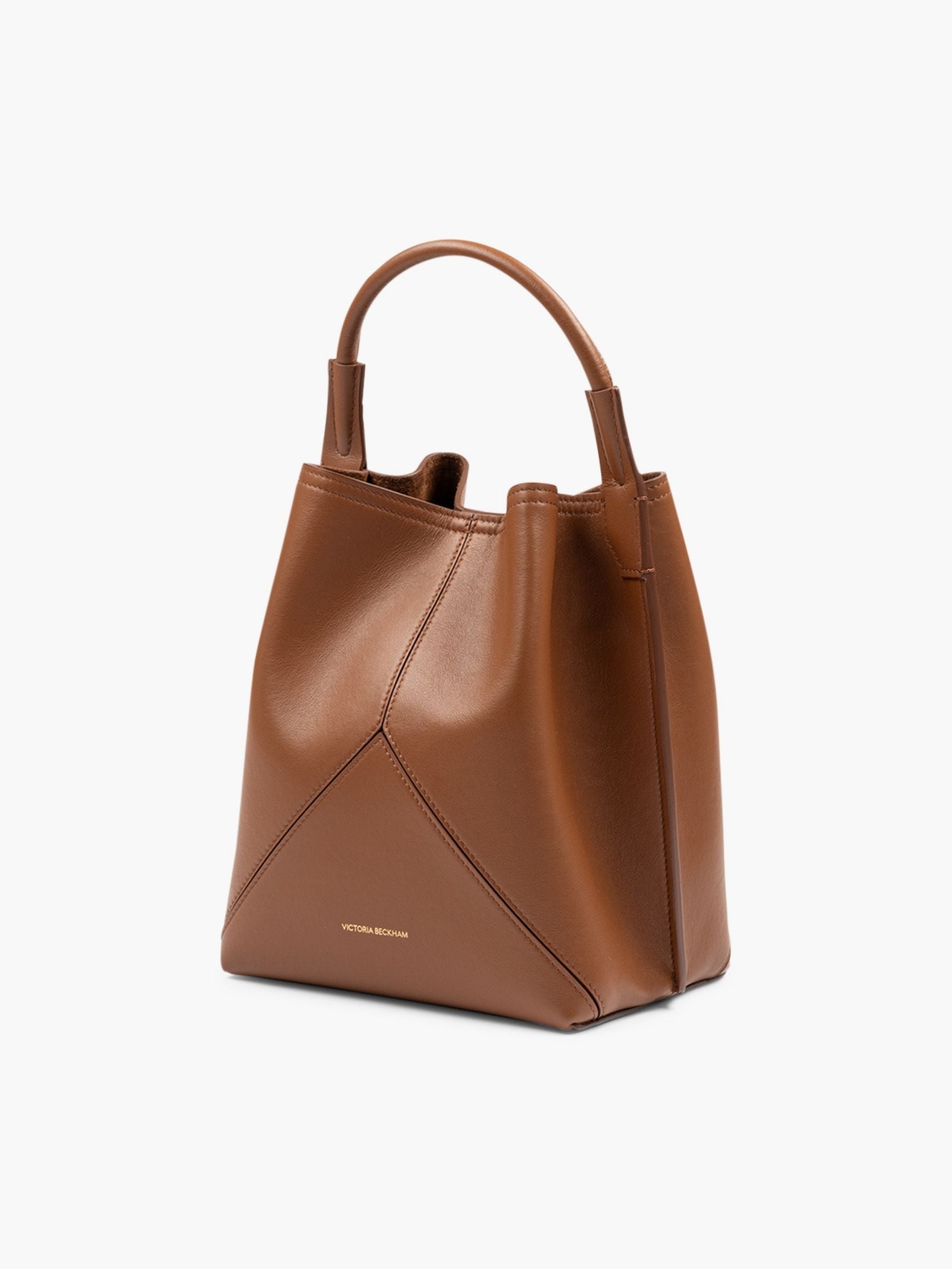 Victoria Beckham Victoria Plie Bucket Bag Dark Tan
