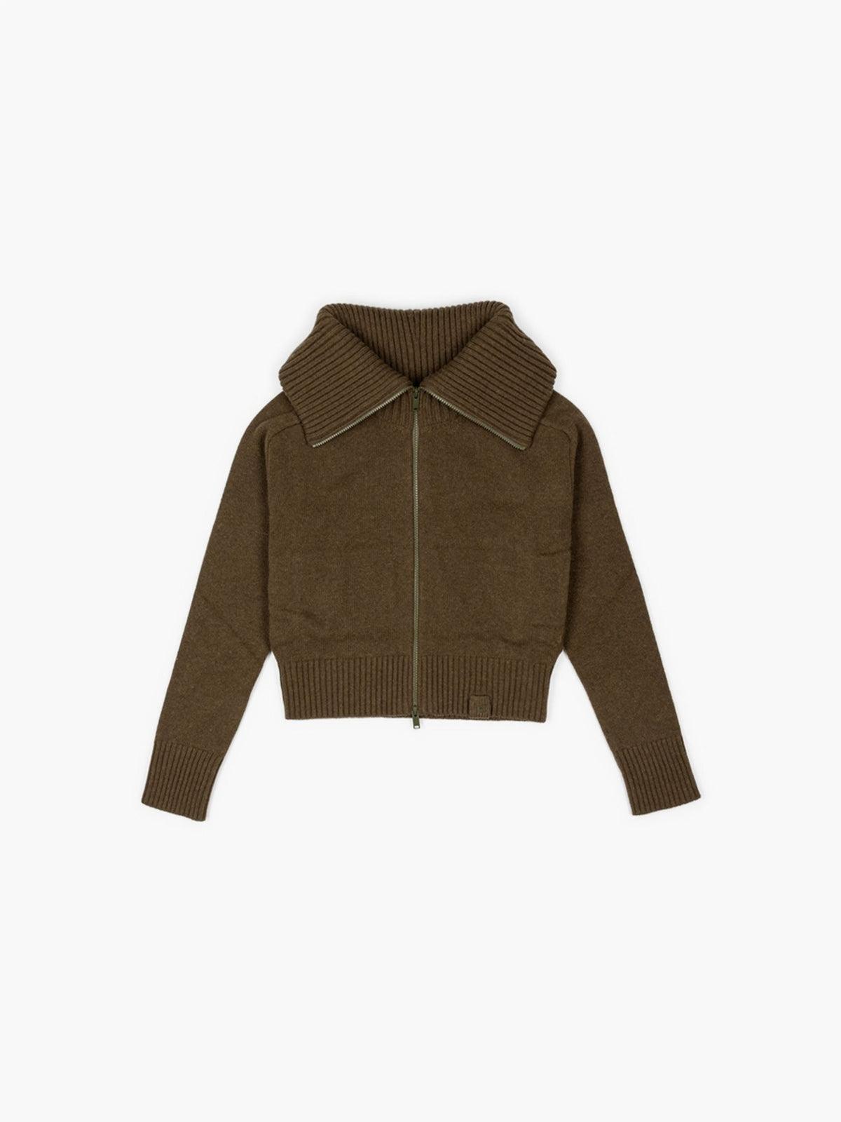 Victoria Beckham Wide Collar Zipped Jumper Marsh Green