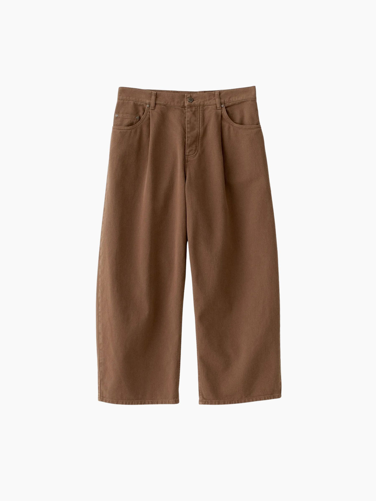 A Kind Of Guise Duma Pleated Denim Pants Washed Brown Twill