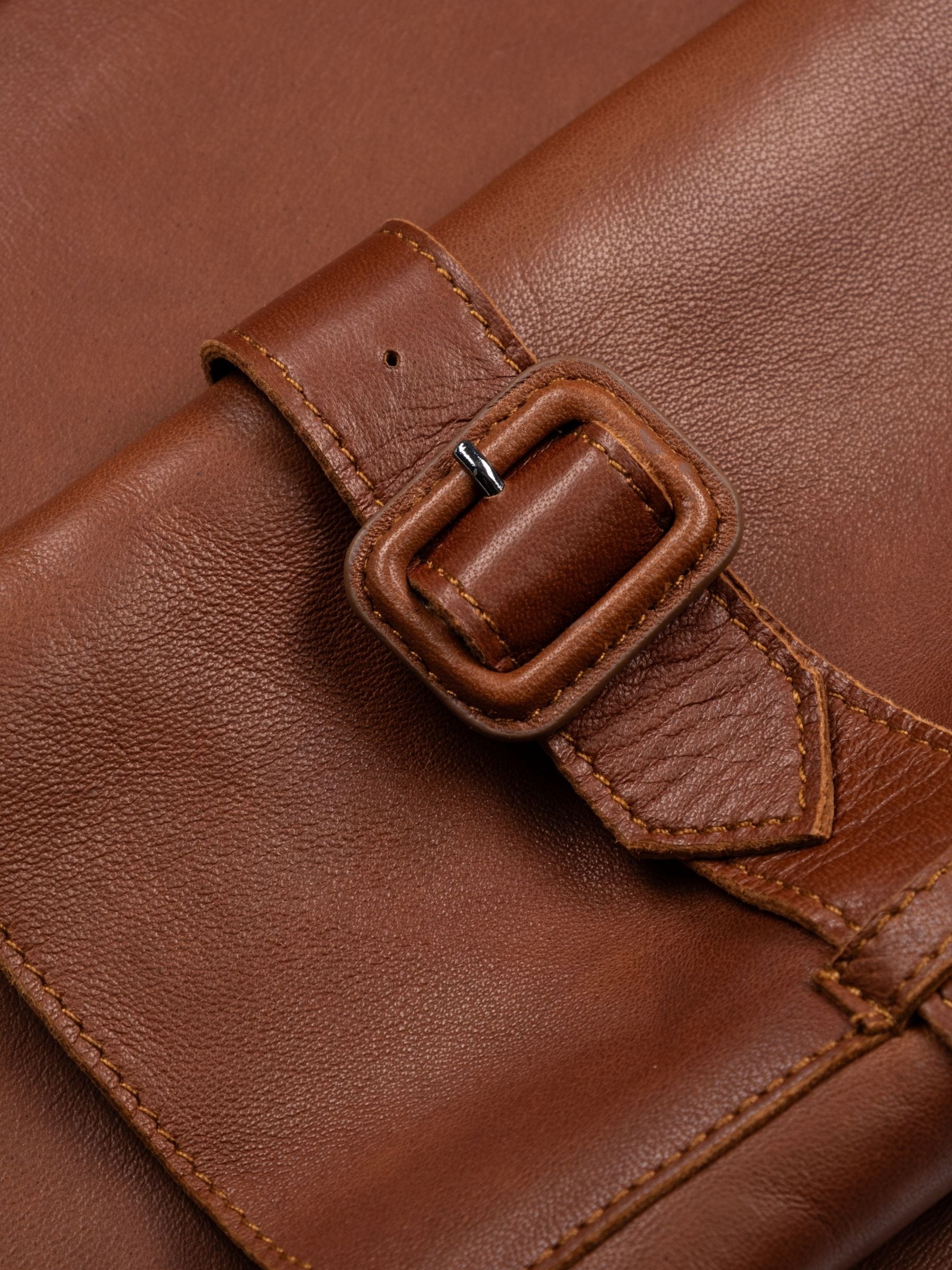 Acne Studios Big Buttons Leather Jacket Cognac Brown