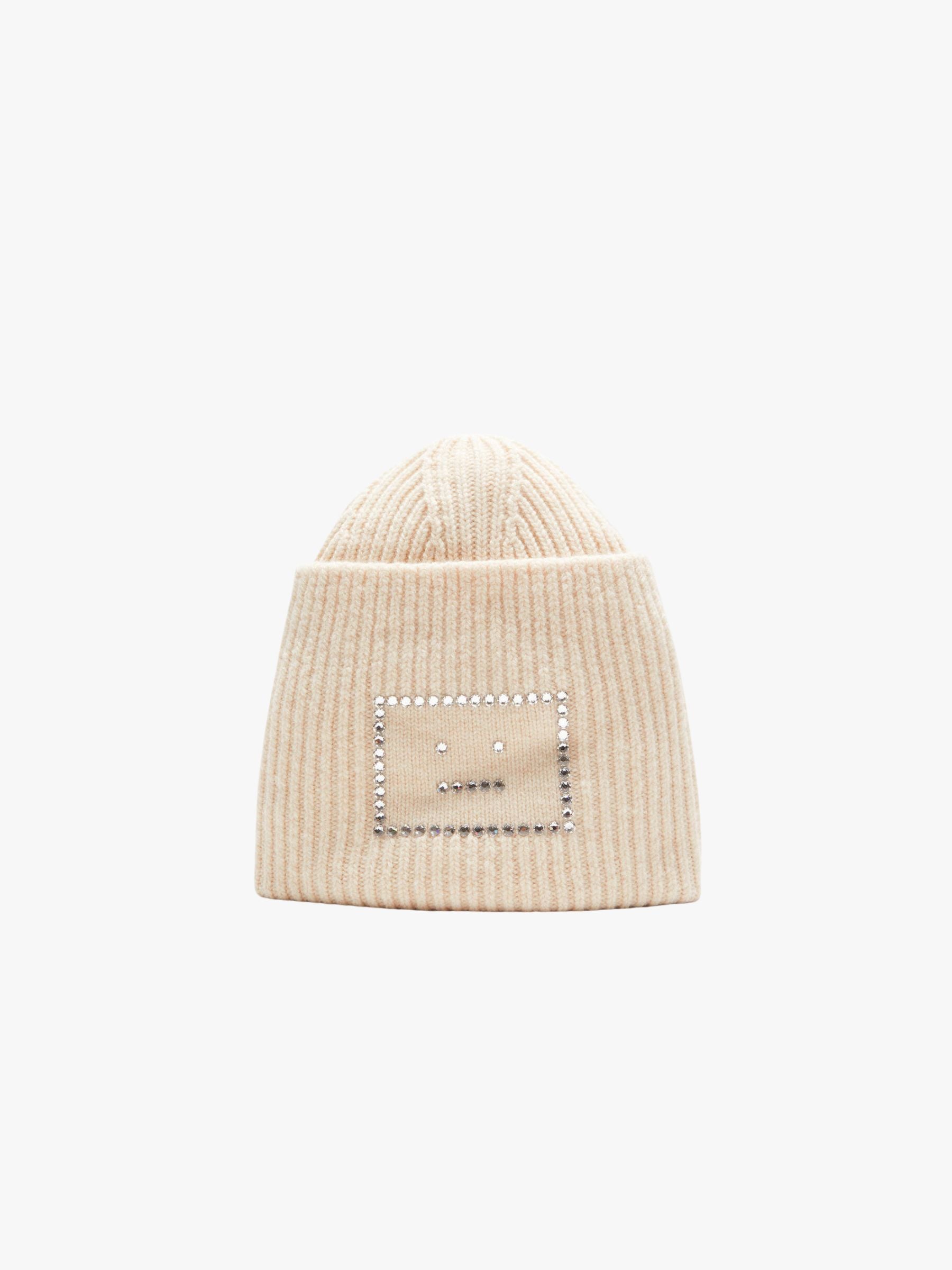Acne Studios Glitter Big Face Big Beanie Oatmeal