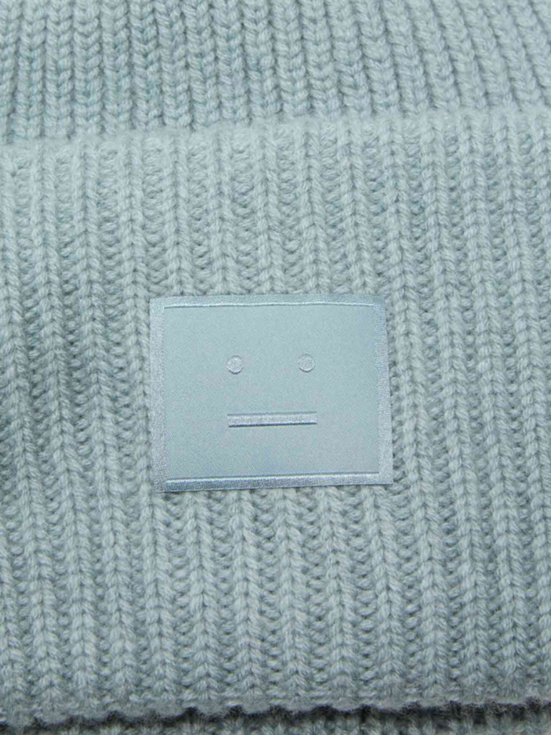 Acne Studios Face Logo Big Beanie Dusty Blue