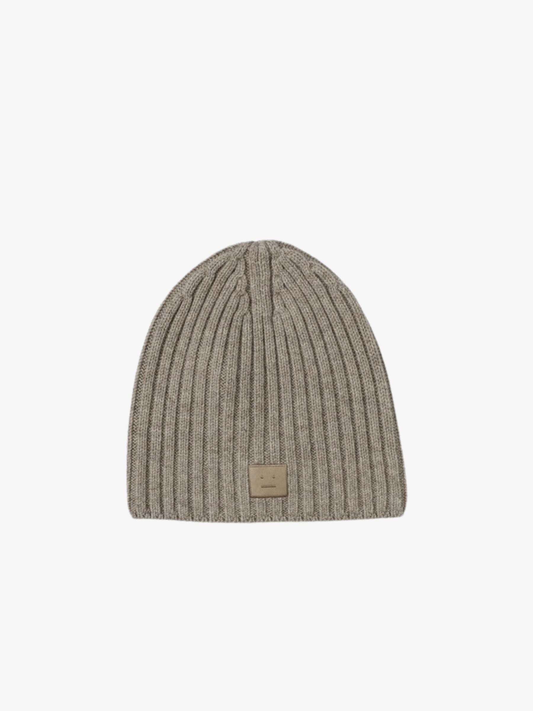 Acne Studios Face Rib Beanie Greige Melange