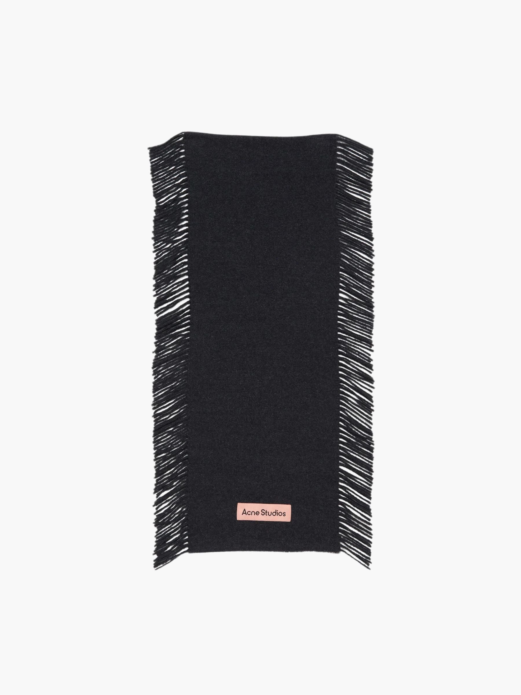 Acne Studios Scarf Fringes Black Melange