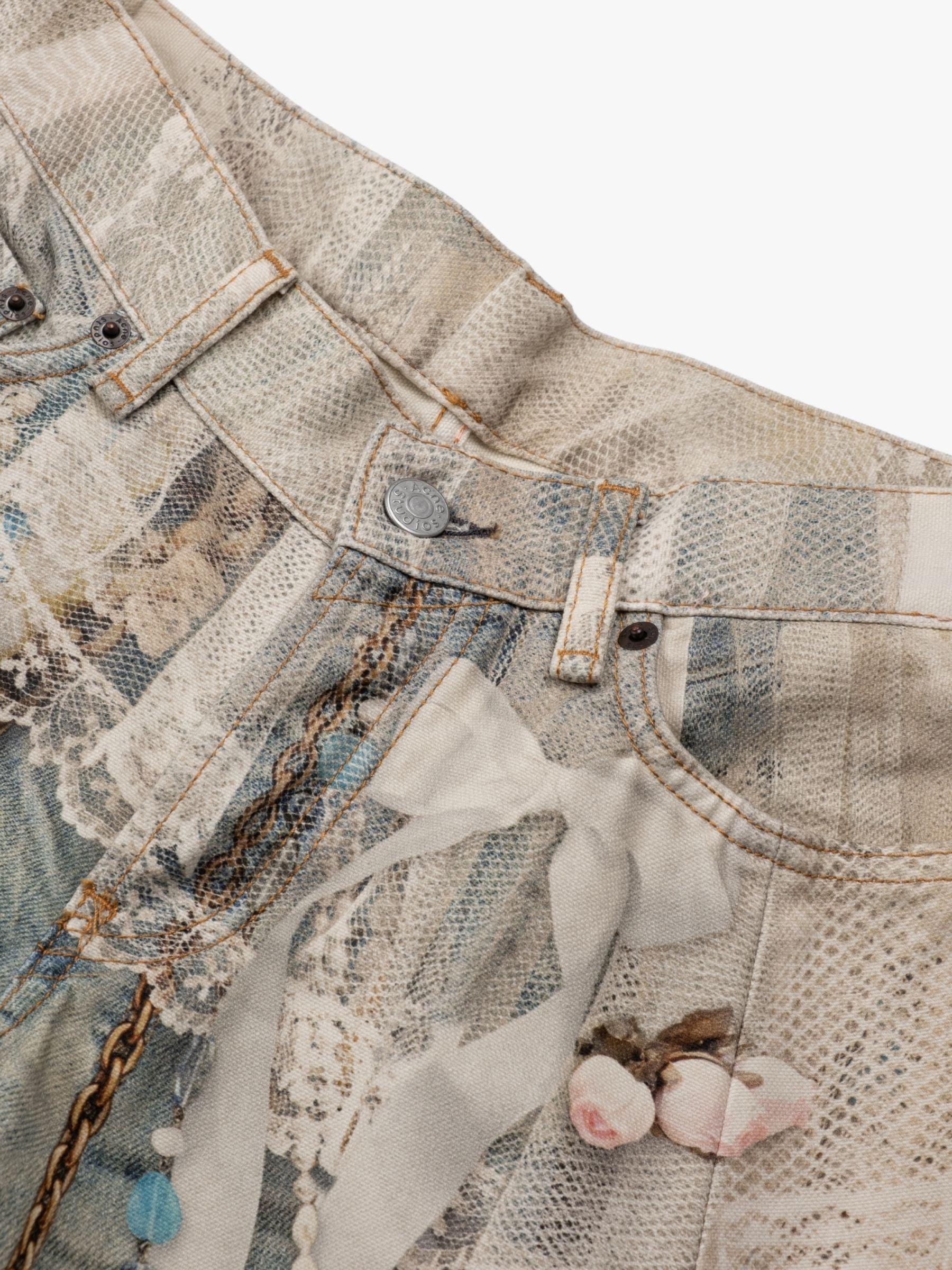 Acne Studios Jewellery Print Twisted Denim White Green