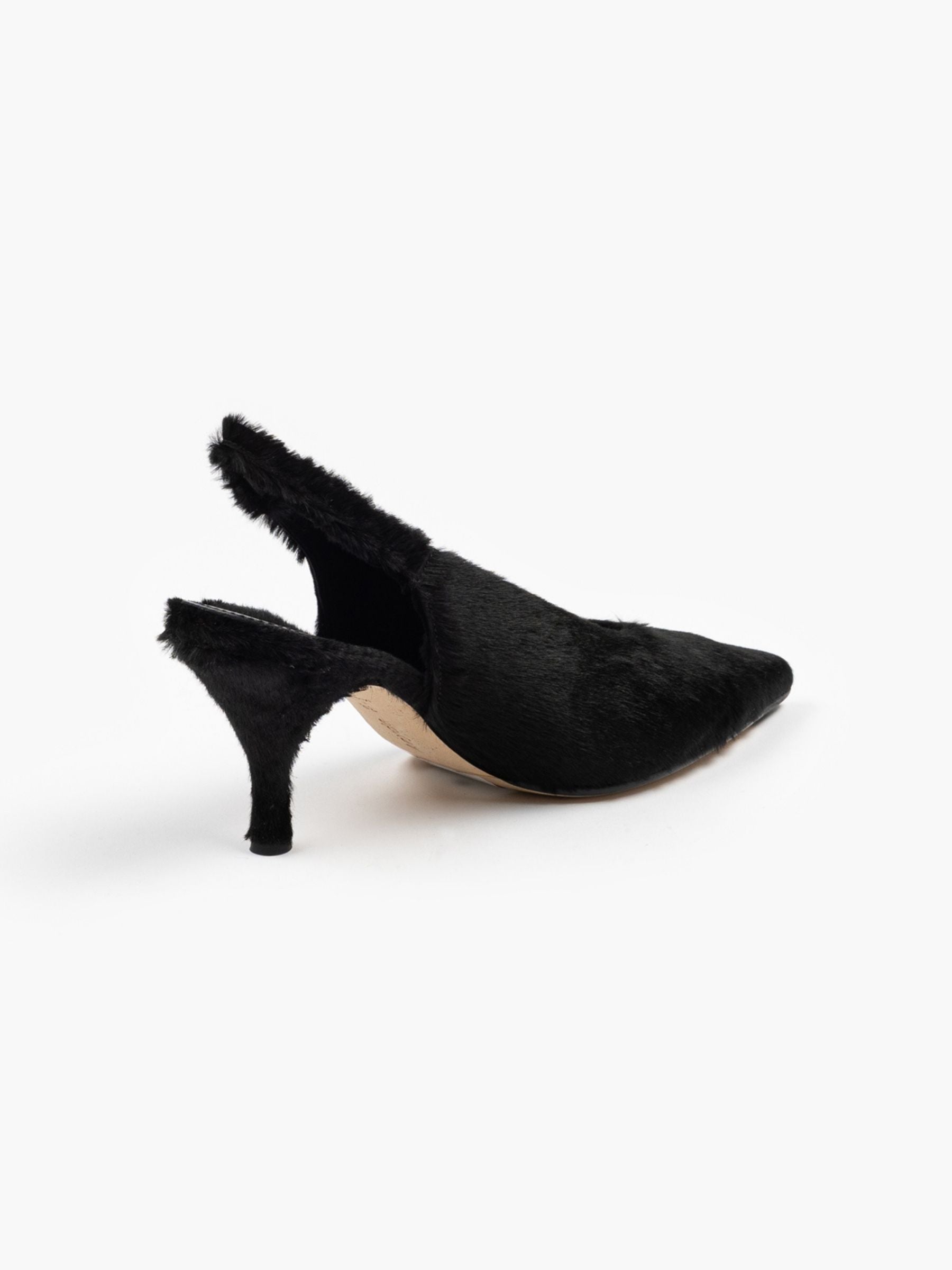 Aeyde Carla Ponyhair Slingbacks Black