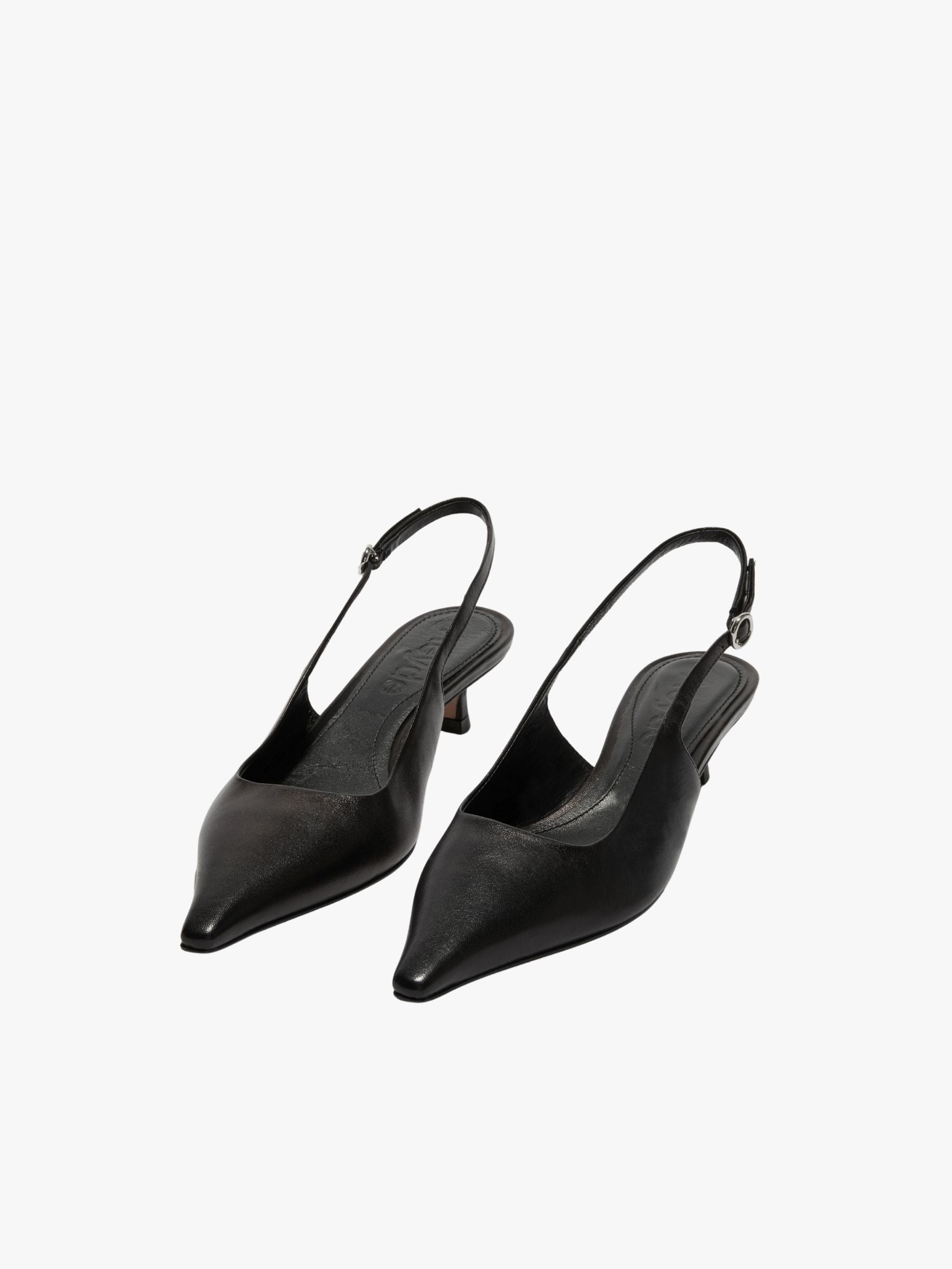 Aeyde Catrina Slingback Shoes Studded Nappa Leather Black