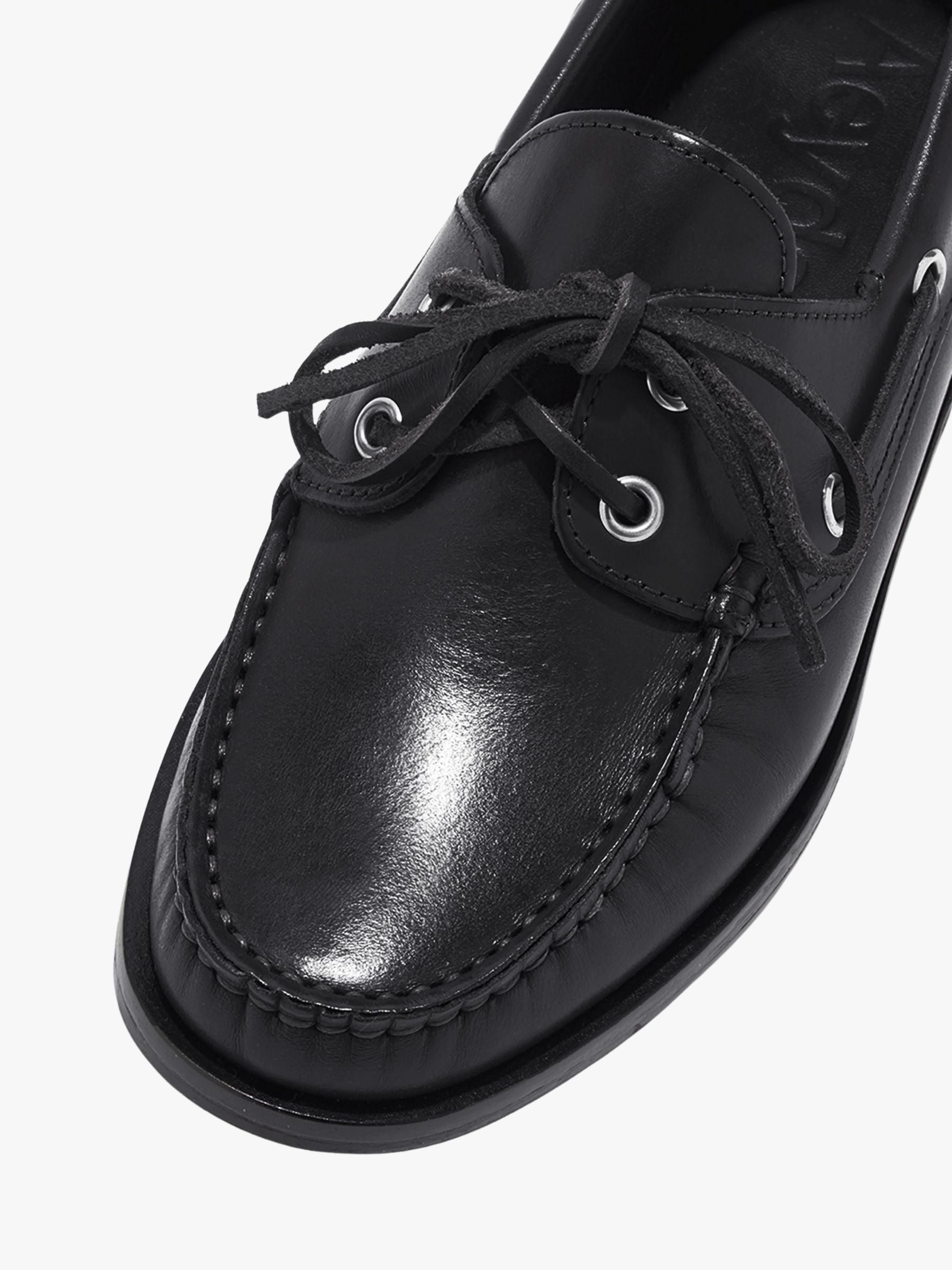 Aeyde Harris Boat Shoe Calf Leather Black