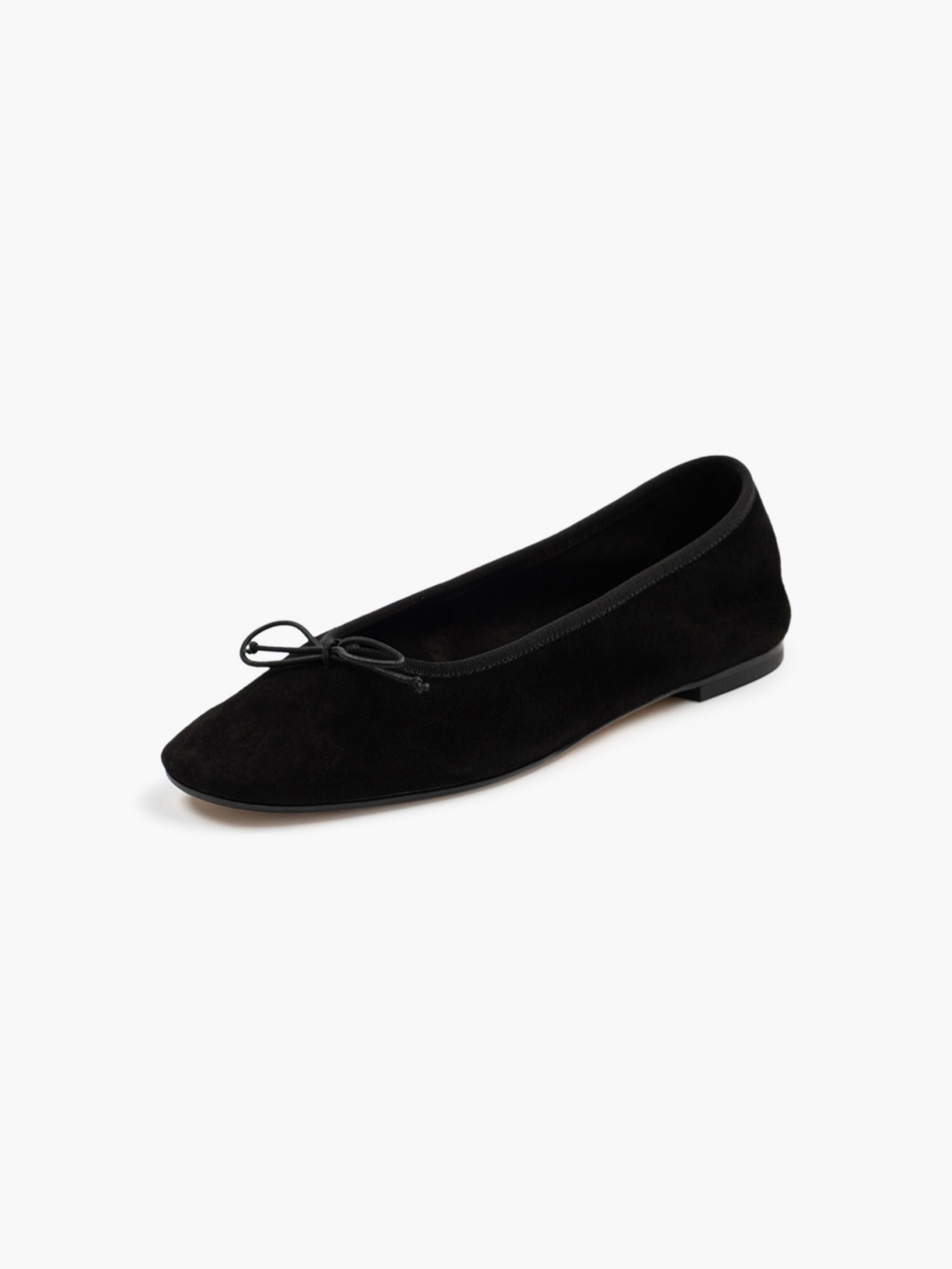 Aeyde Tiby Kid Suede Leather Ballerina Black