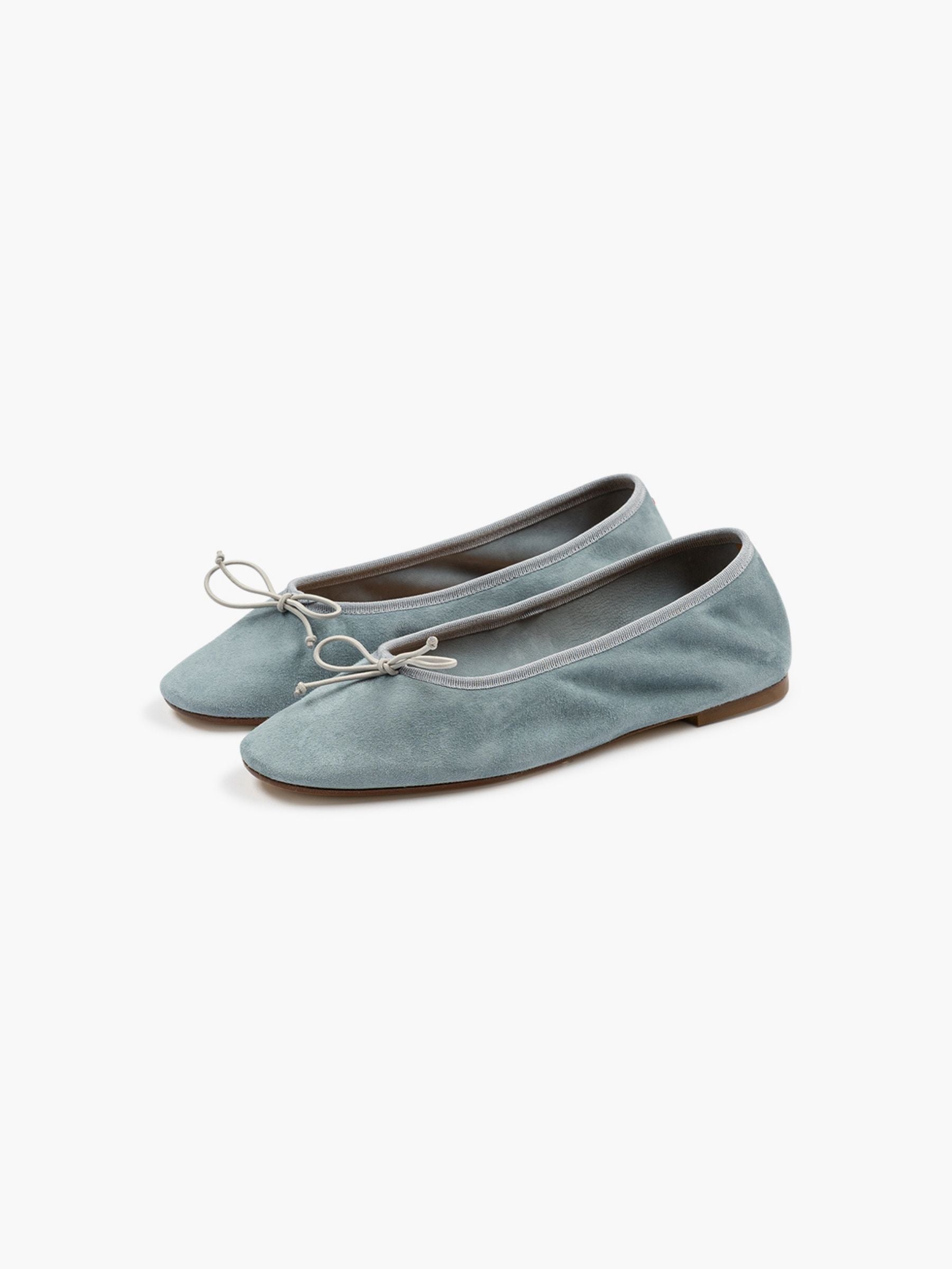 Aeyde Tiby Kid Suede Leather Ballerina Glass