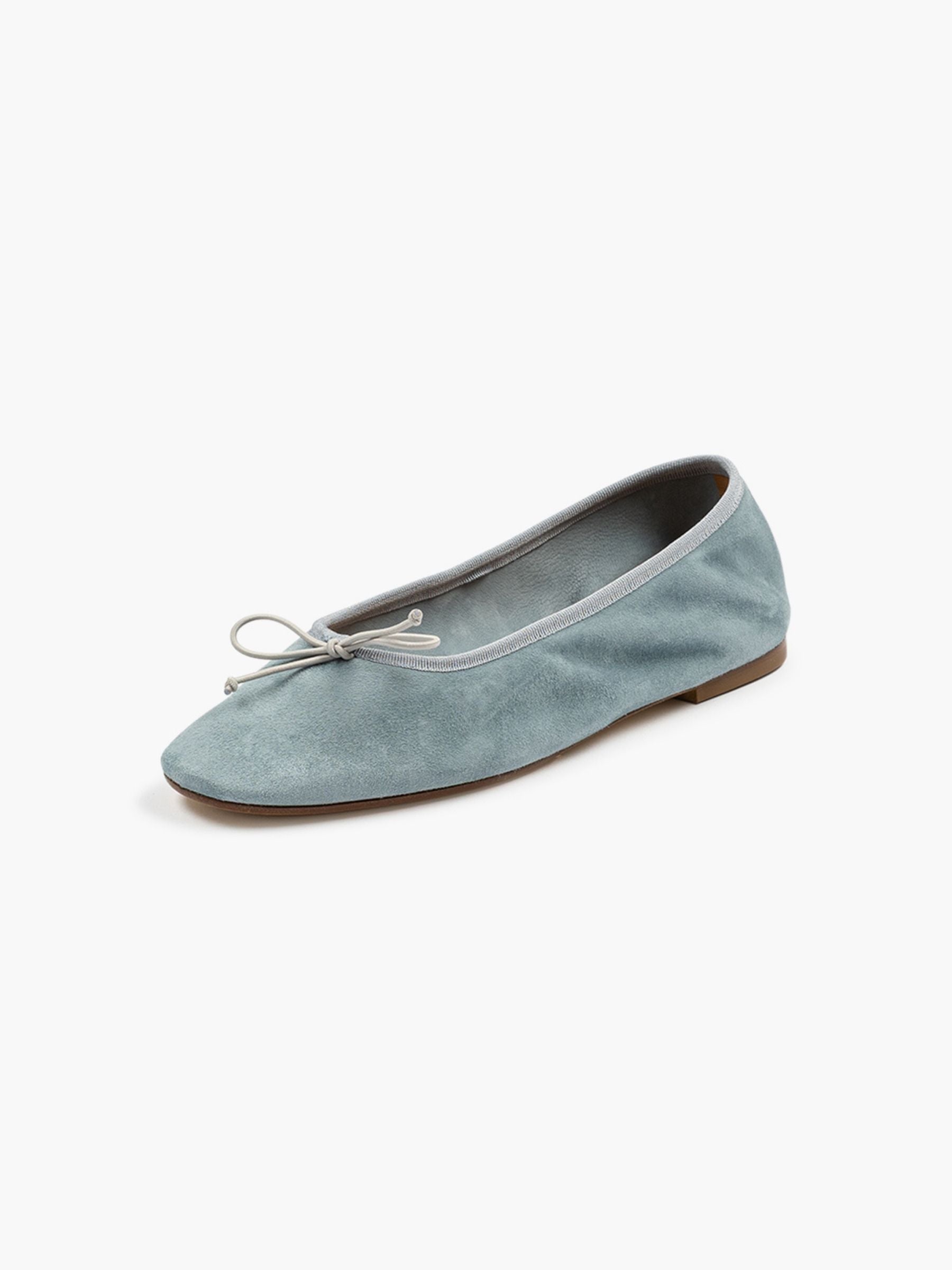 Aeyde Tiby Kid Suede Leather Ballerina Glass