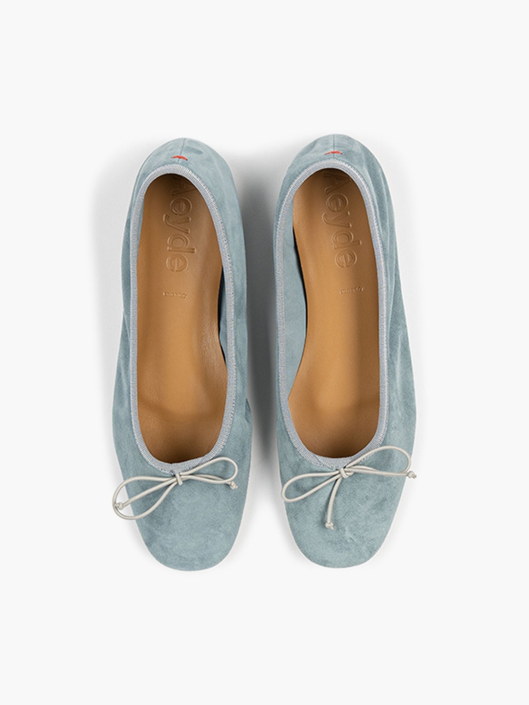 Aeyde Tiby Kid Suede Leather Ballerina Glass