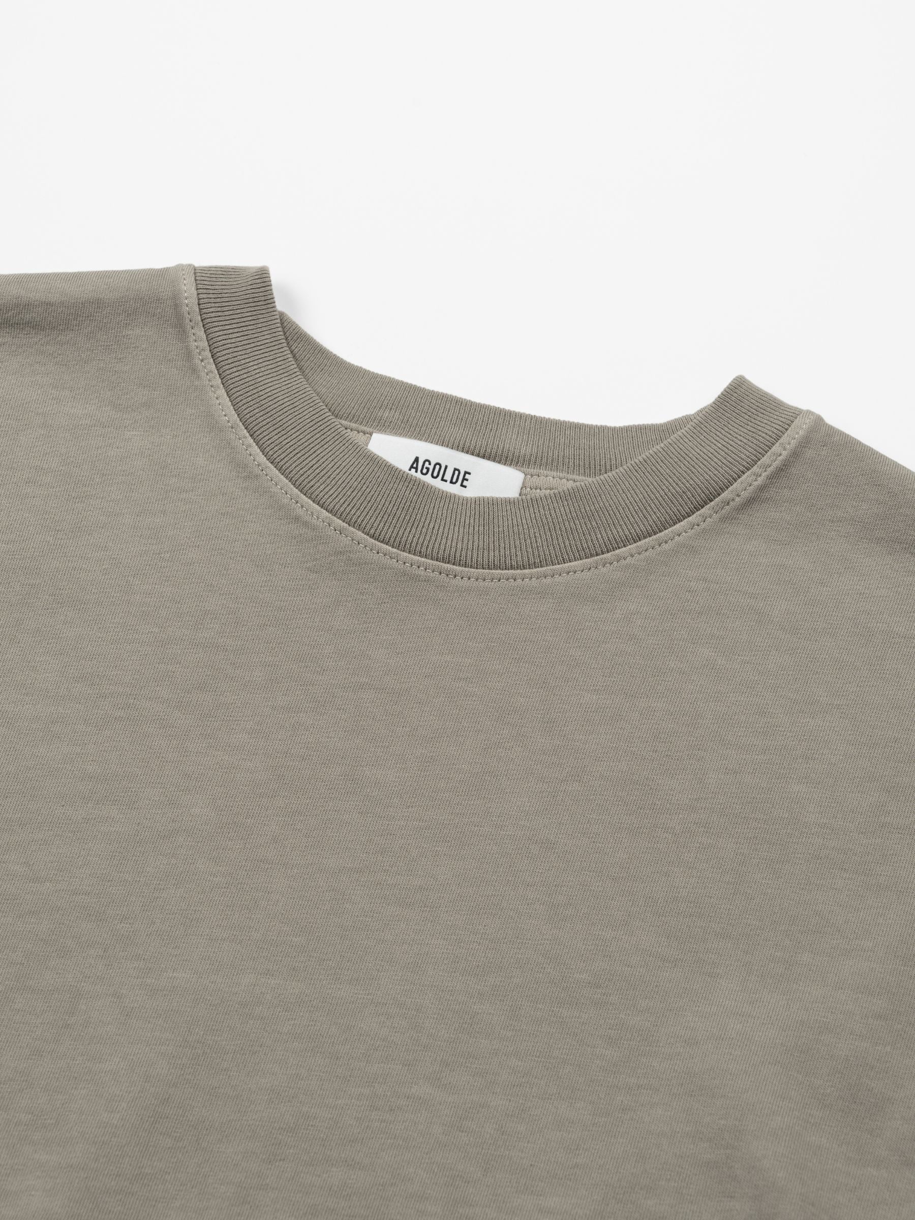 Agolde Ellery Tee Drab Mid Wash Beige