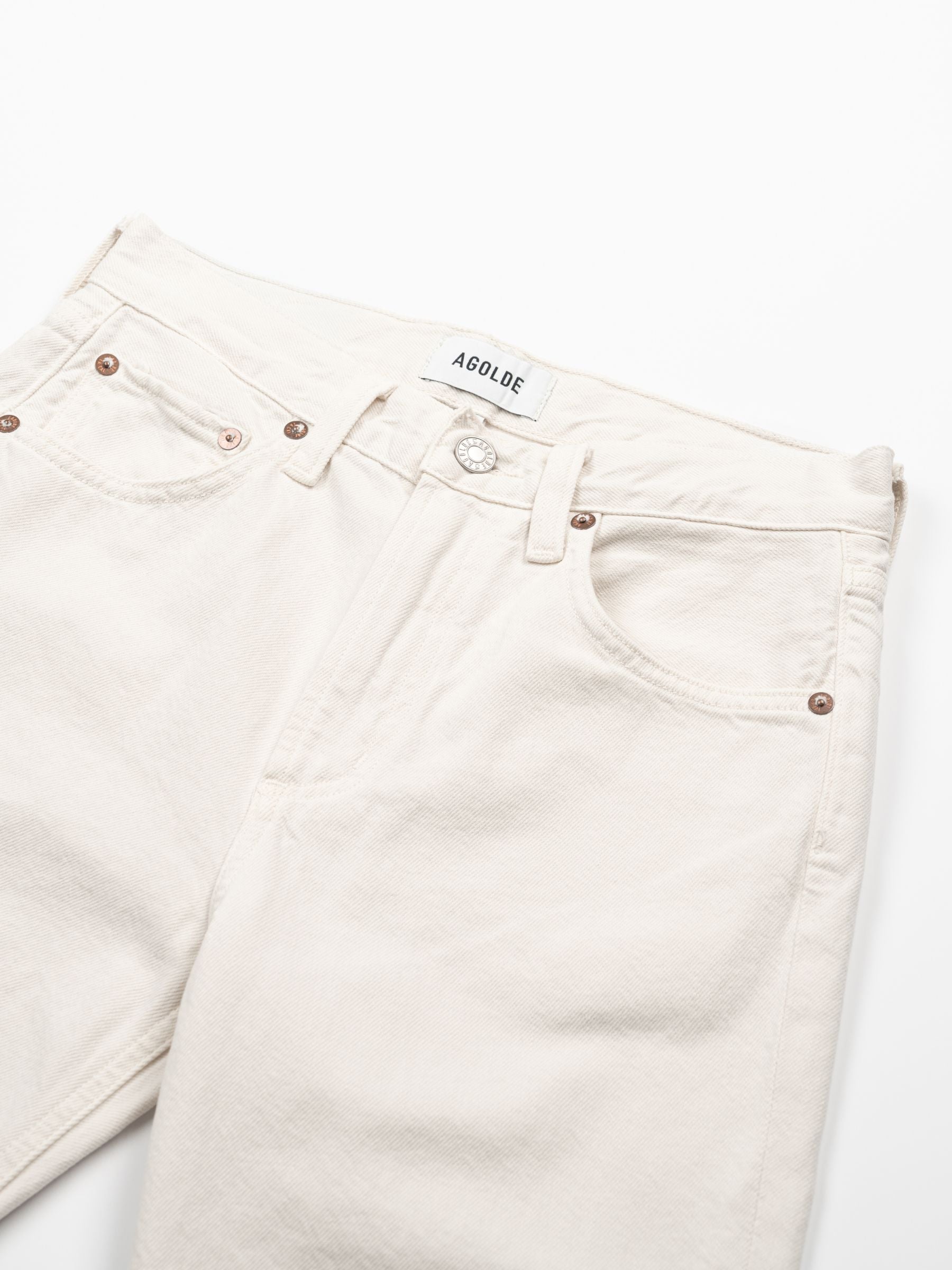 Agolde Kick Boot Ankle Jean Chalk White