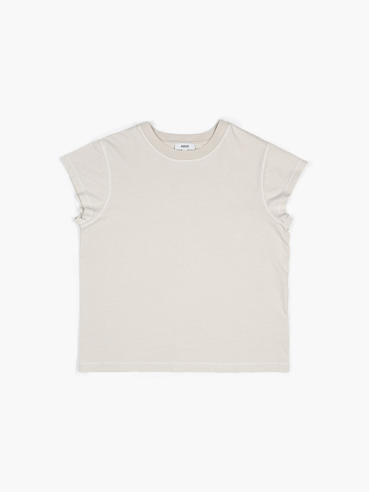 Agolde Bryce Cap Longline Sleeve Tee Bone