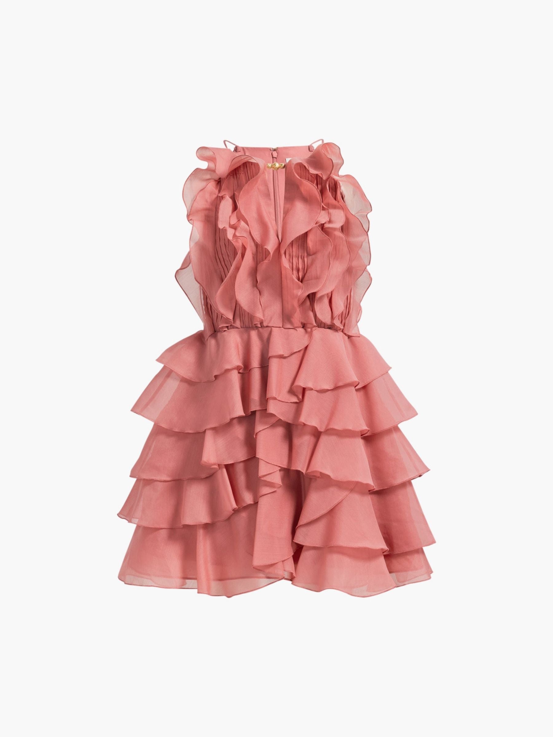 Aje Cleo Mini Dress Spiced Coral