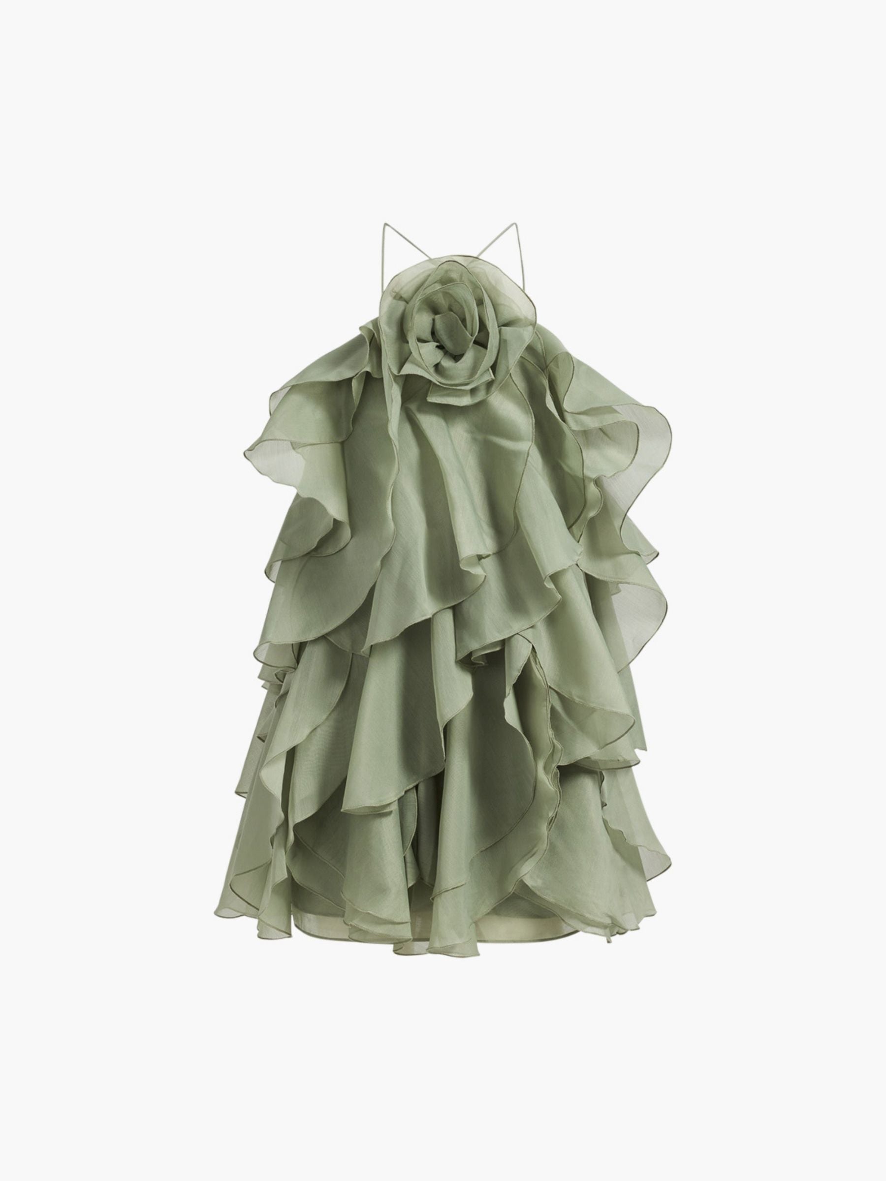 Aje Pandorea Layered Mini Dress Moss