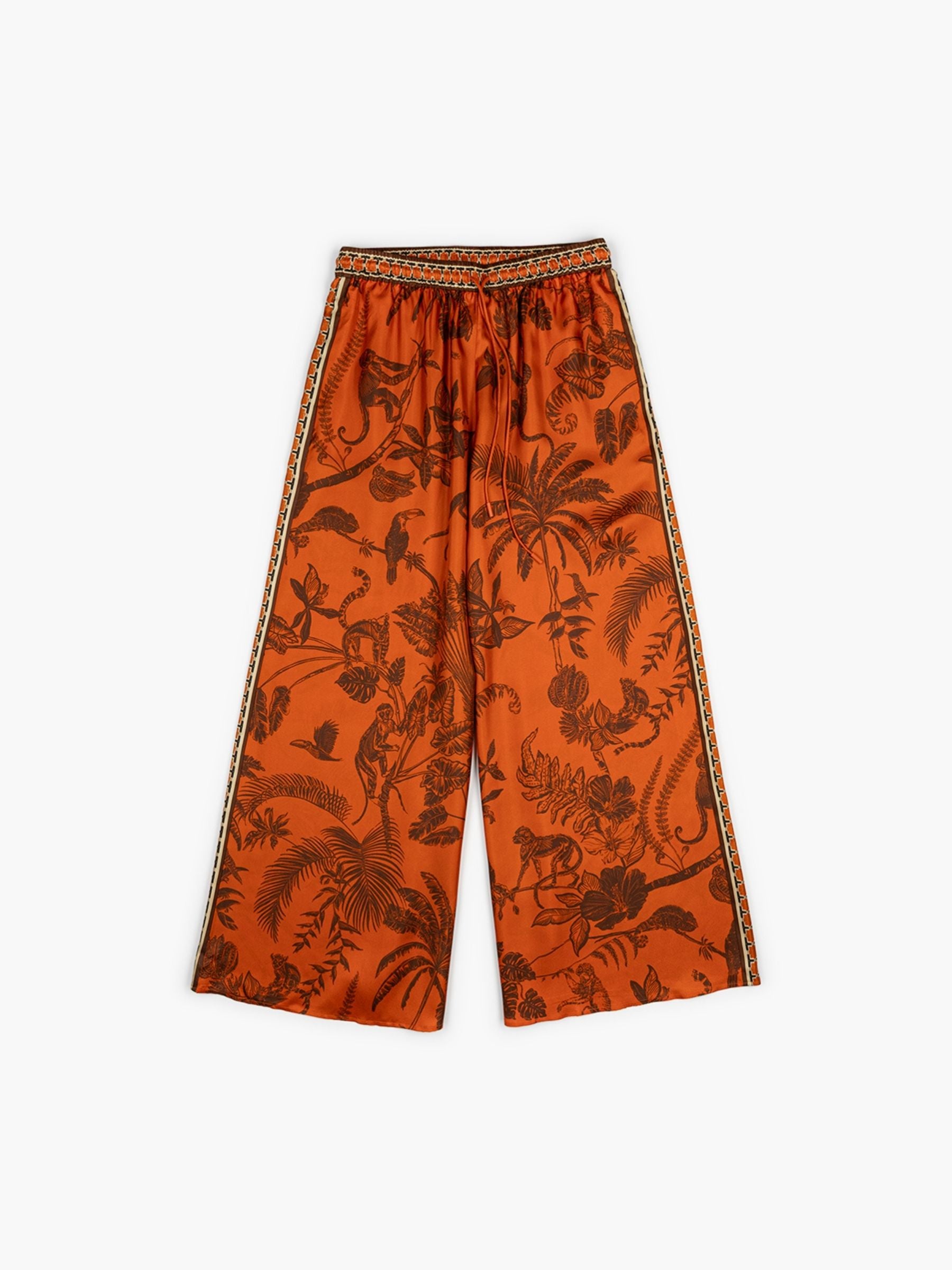 Alemais Monkey Dance Silk Palazzo Pant Rust