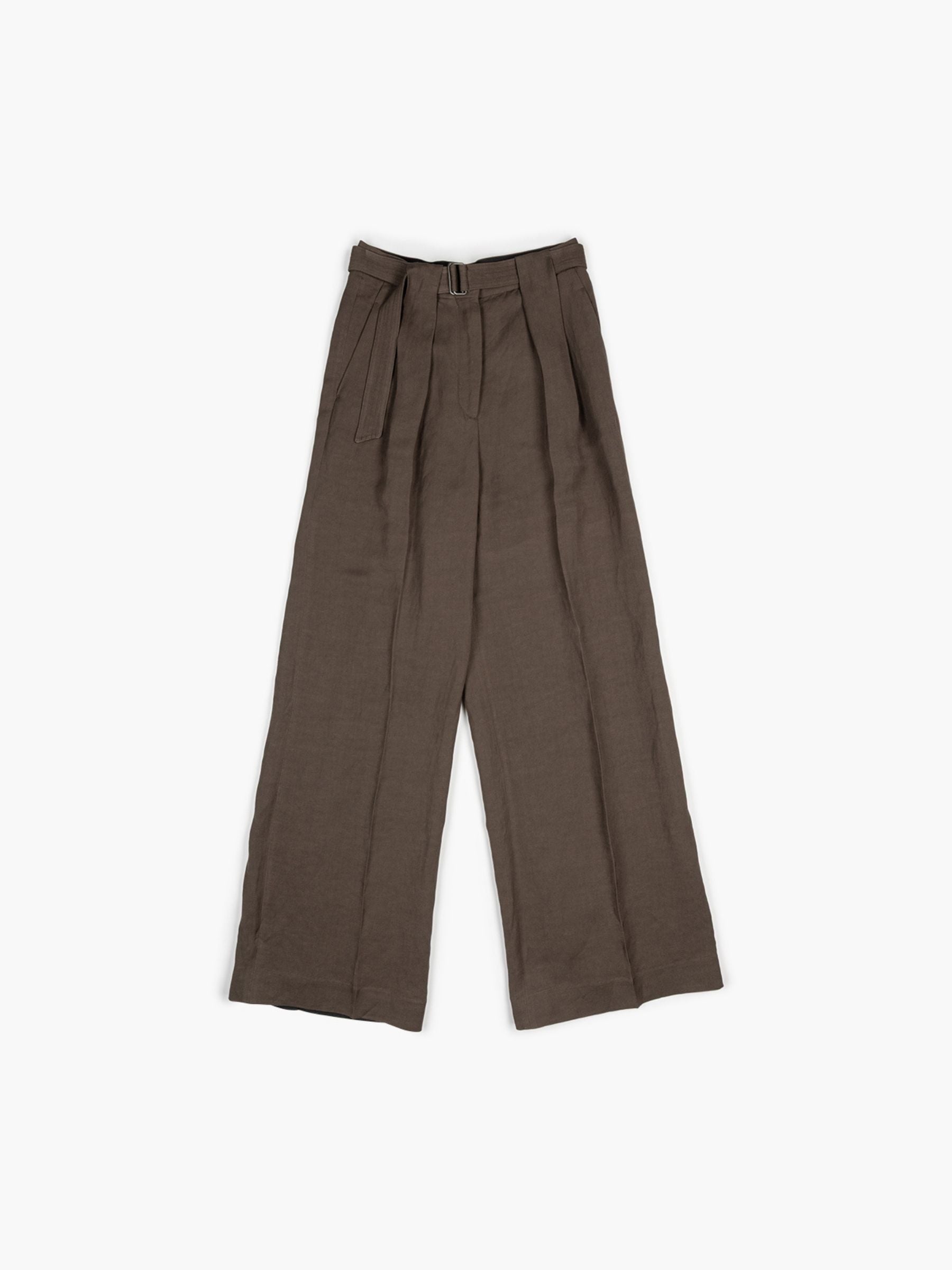 Christian Wijnants Palesa Wide Leg Belted Pants Chestnut