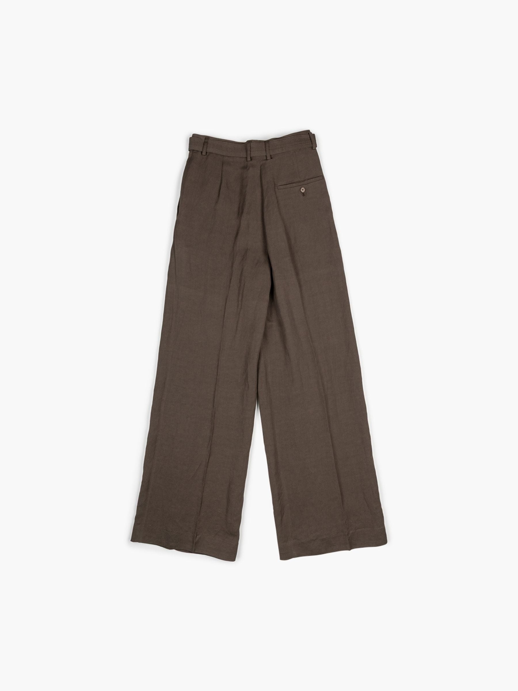 Christian Wijnants Palesa Wide Leg Belted Pants Chestnut