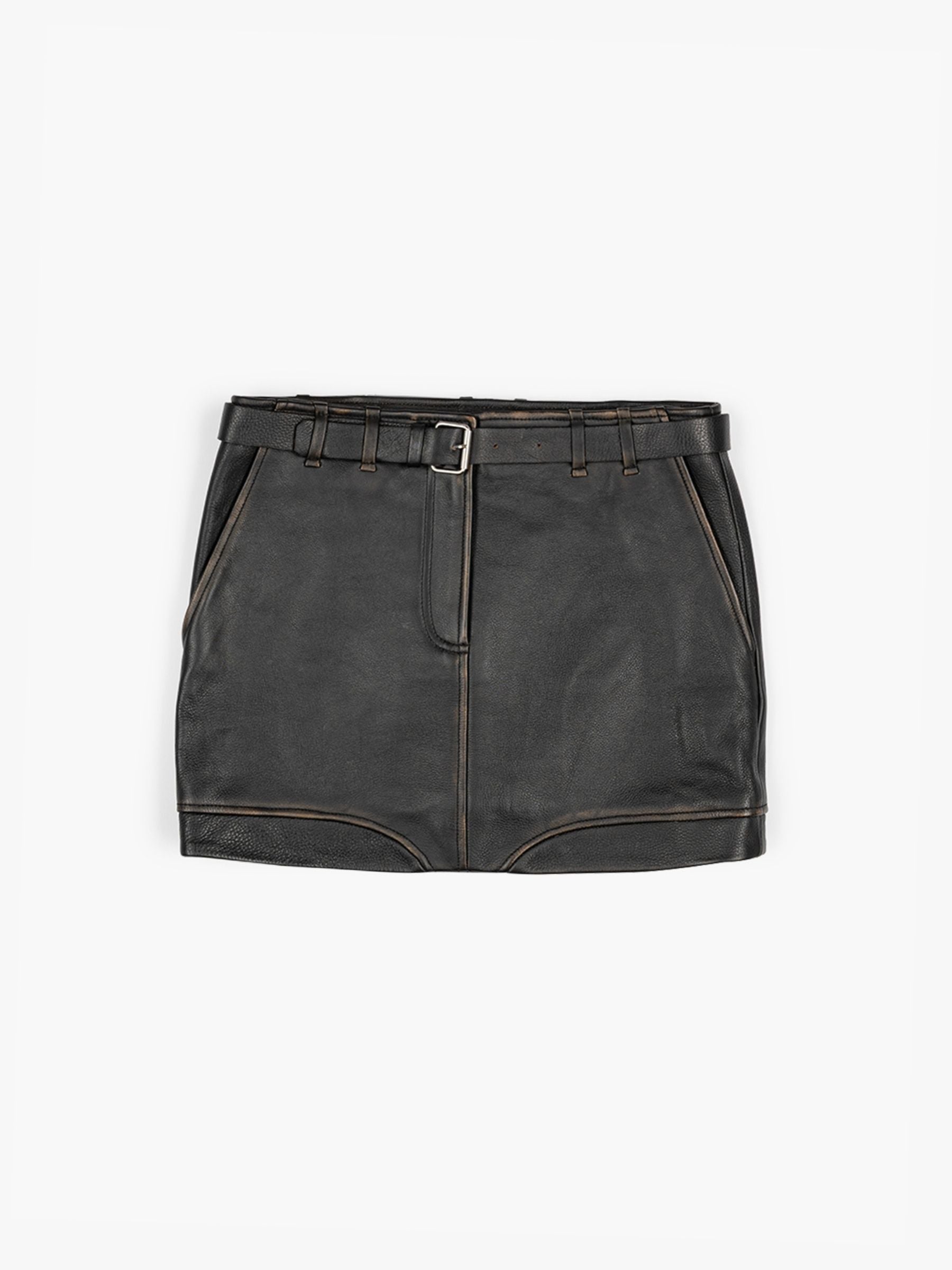 Iro Thames Mini Leather Skirt Black