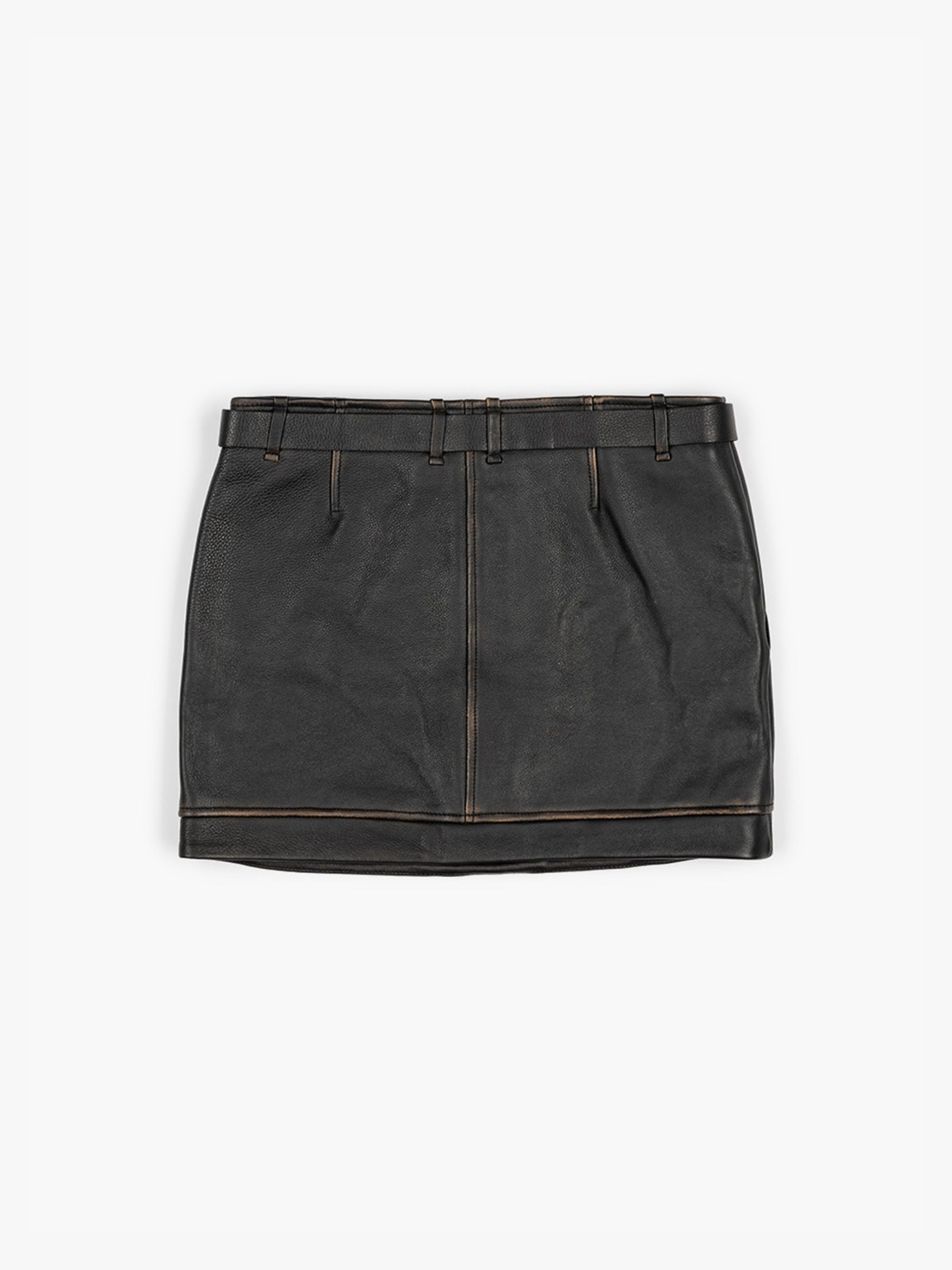 Iro Thames Mini Leather Skirt Black
