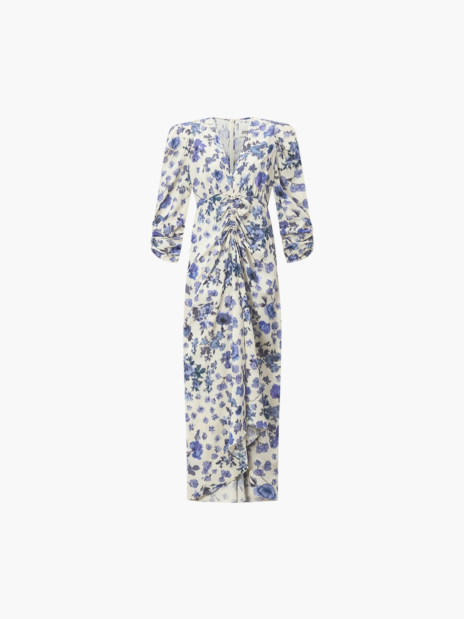 Isabel Marant Albini Dress Roses Stretch Blue