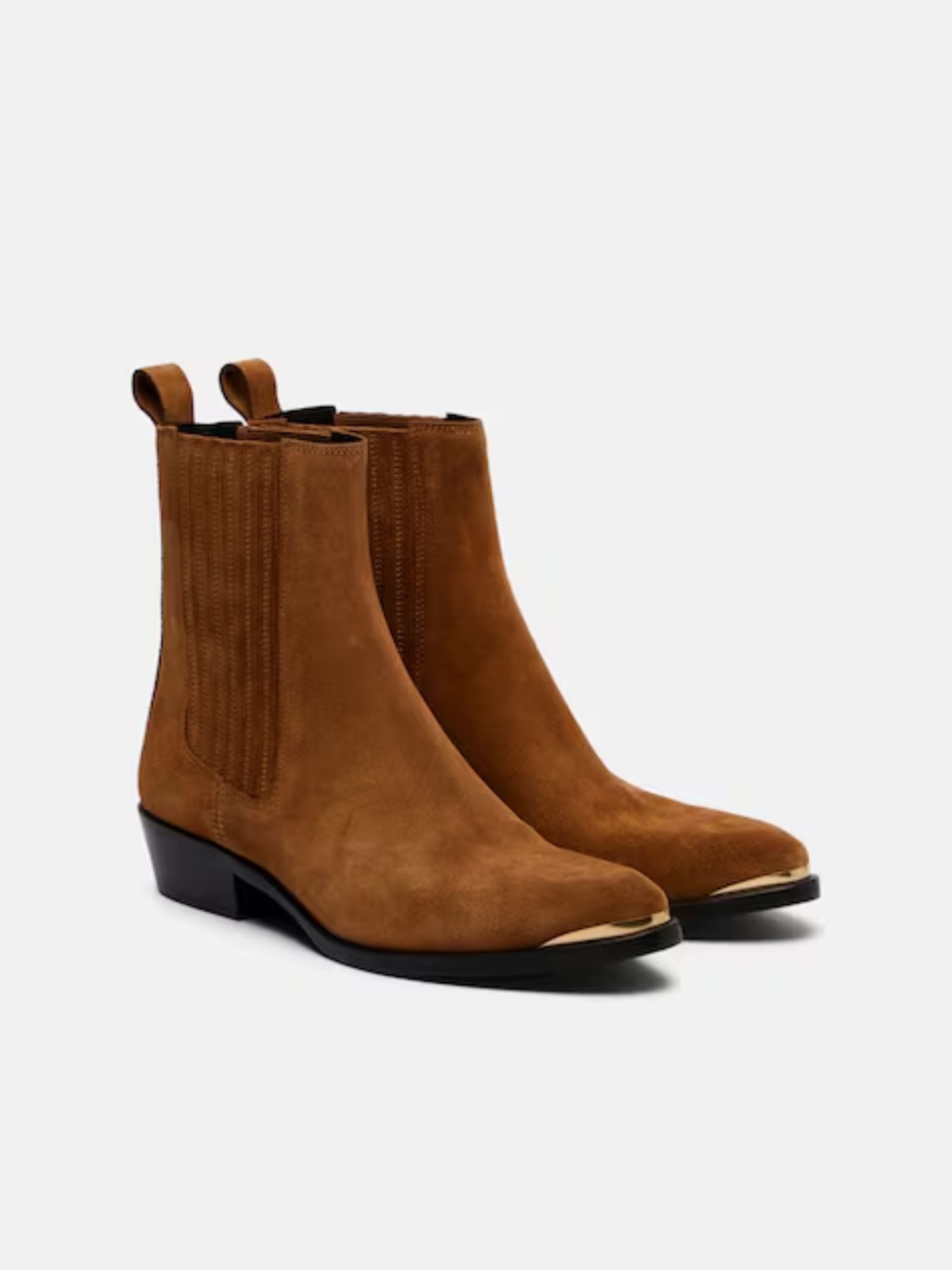 Isabel Marant Delano Suede Metal Boots Cognac